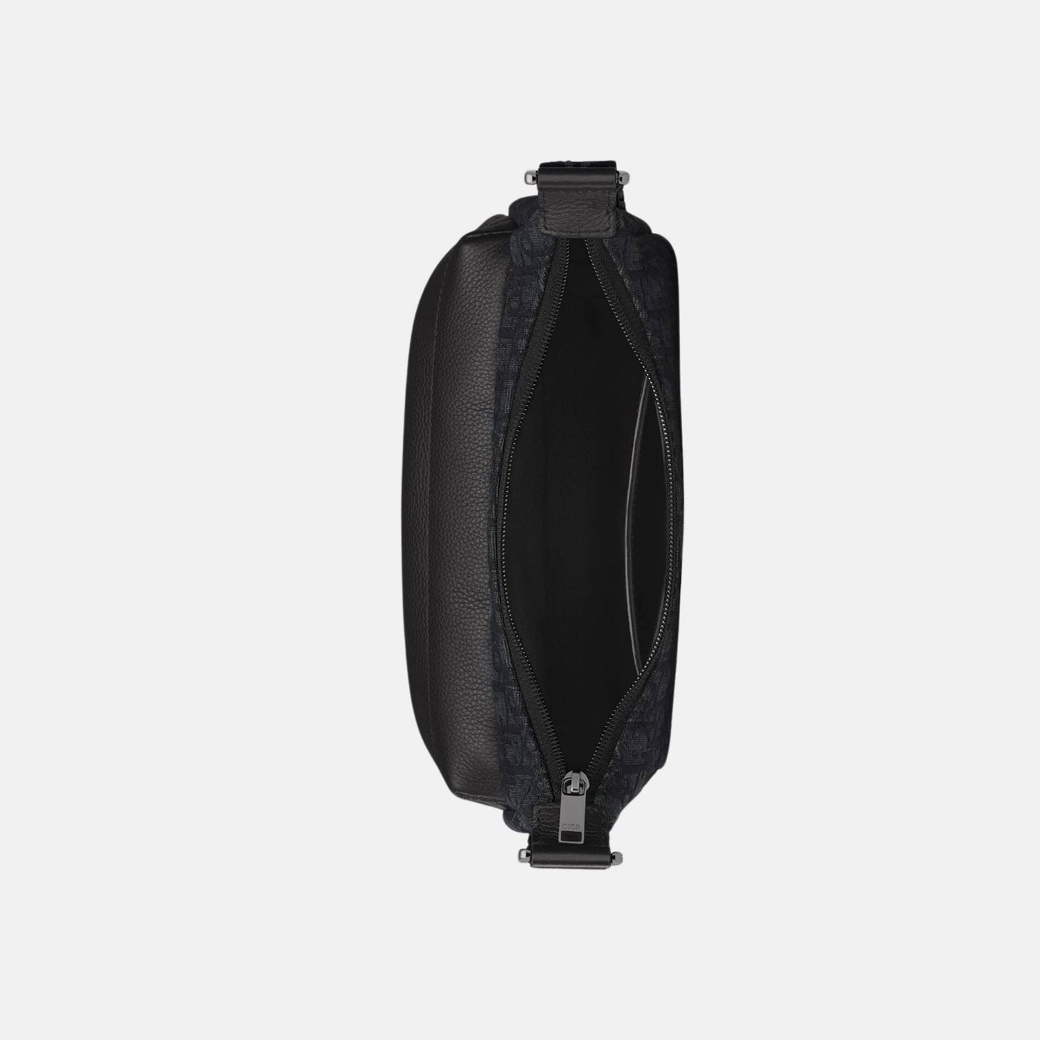 Dior Small Rider Soft Hobo Bag In Oblique Jacquard, Black, Inside