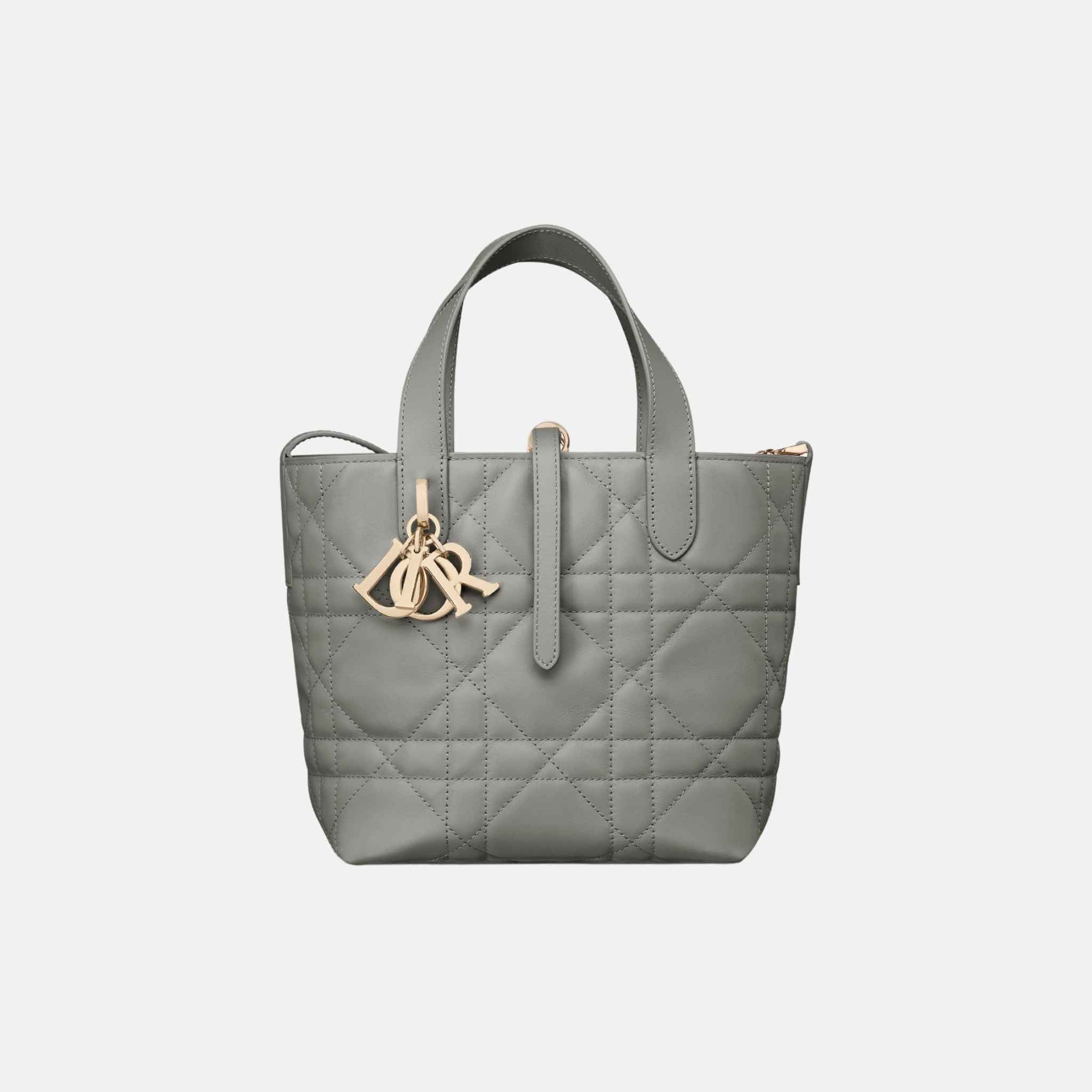 Dior Small Toujours Vertical Tote Bag, Front, Stone Grey