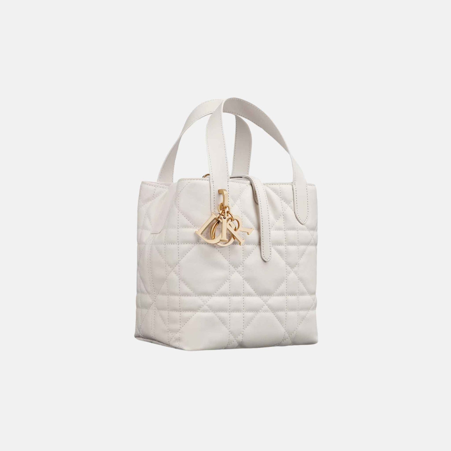 Dior Small Toujours Vertical Tote Bag, Side, Front, Latte