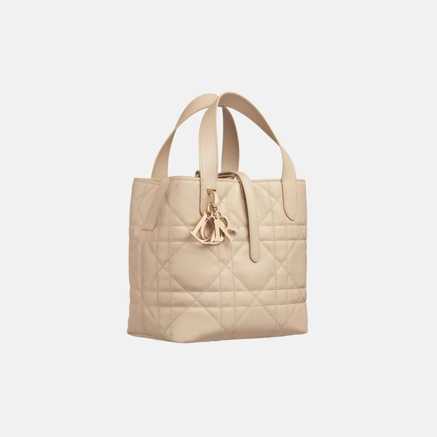 Dior Small Toujours Vertical Tote Bag, Side, Front, Powder Beige