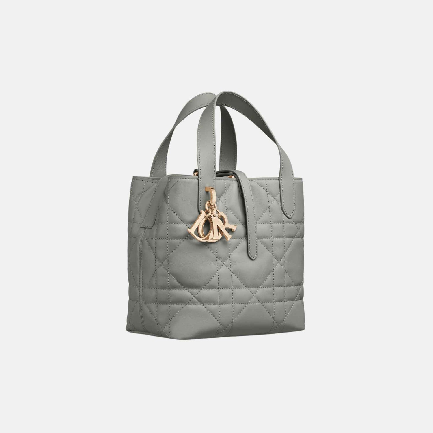 Dior Small Toujours Vertical Tote Bag, Side, Front, Stone Grey