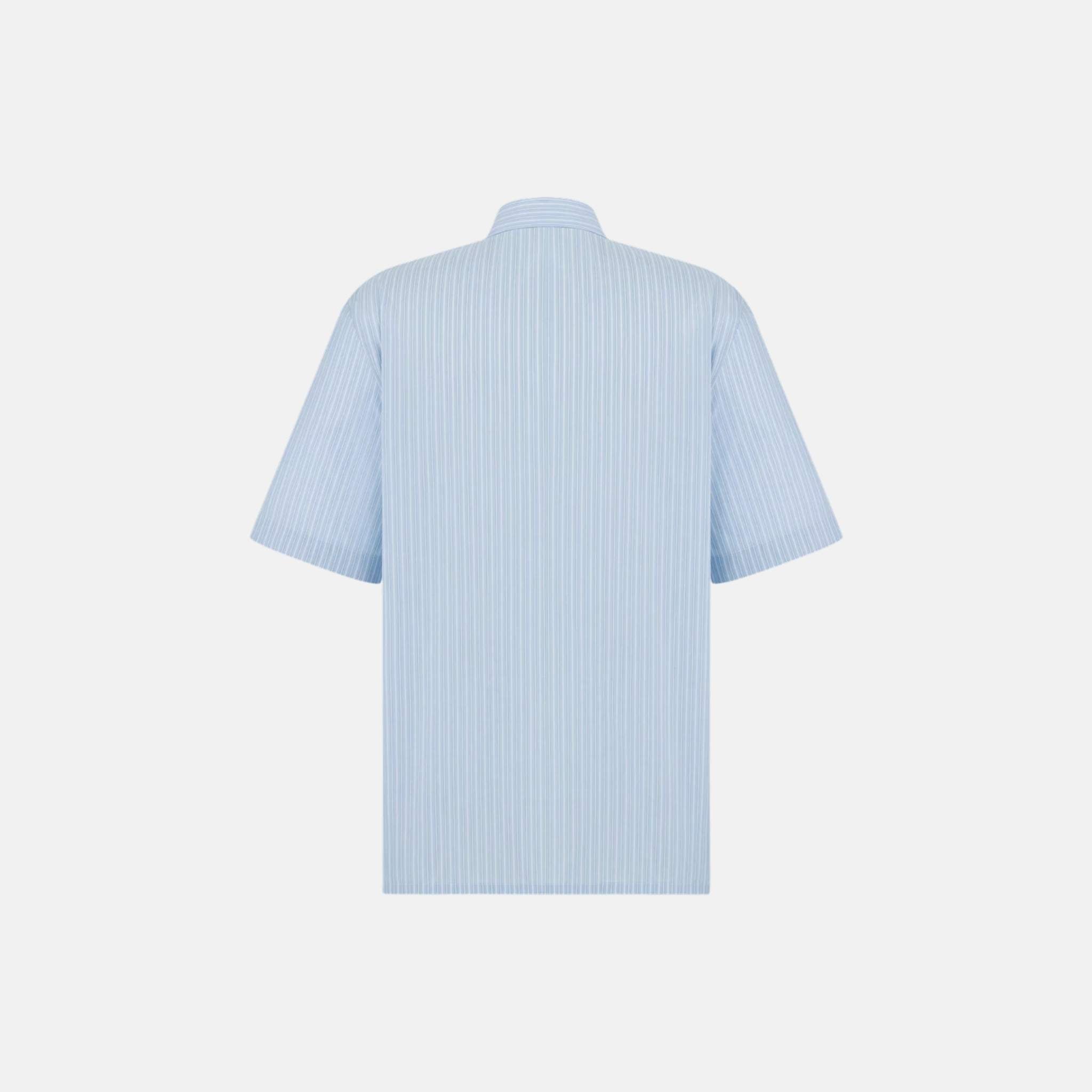 Dior Striped Short Sleeved Shirt With Lily Of The Valley Embroidery,  Back
