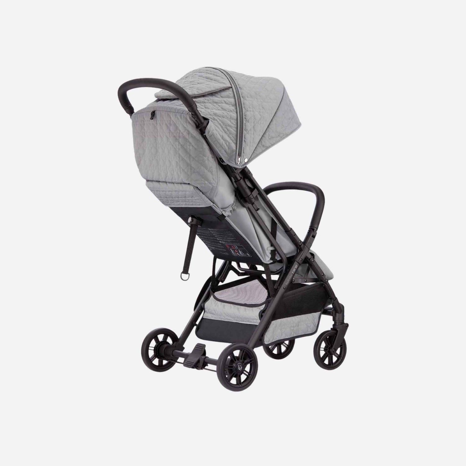 Dior Stroller Water-Repellent Cannage Fabric, Gray, Back