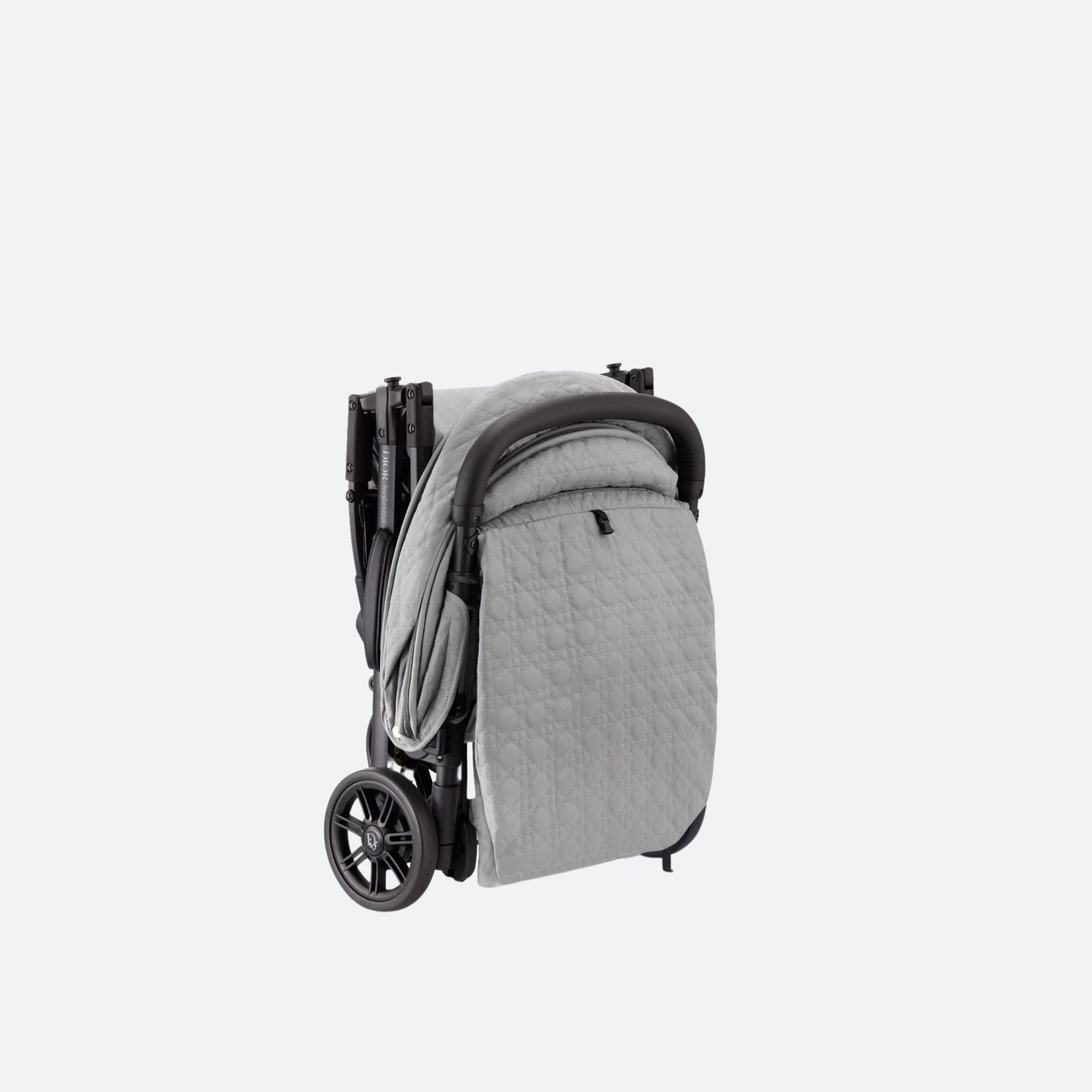 Dior Stroller Water-Repellent Cannage Fabric, Gray, Fold