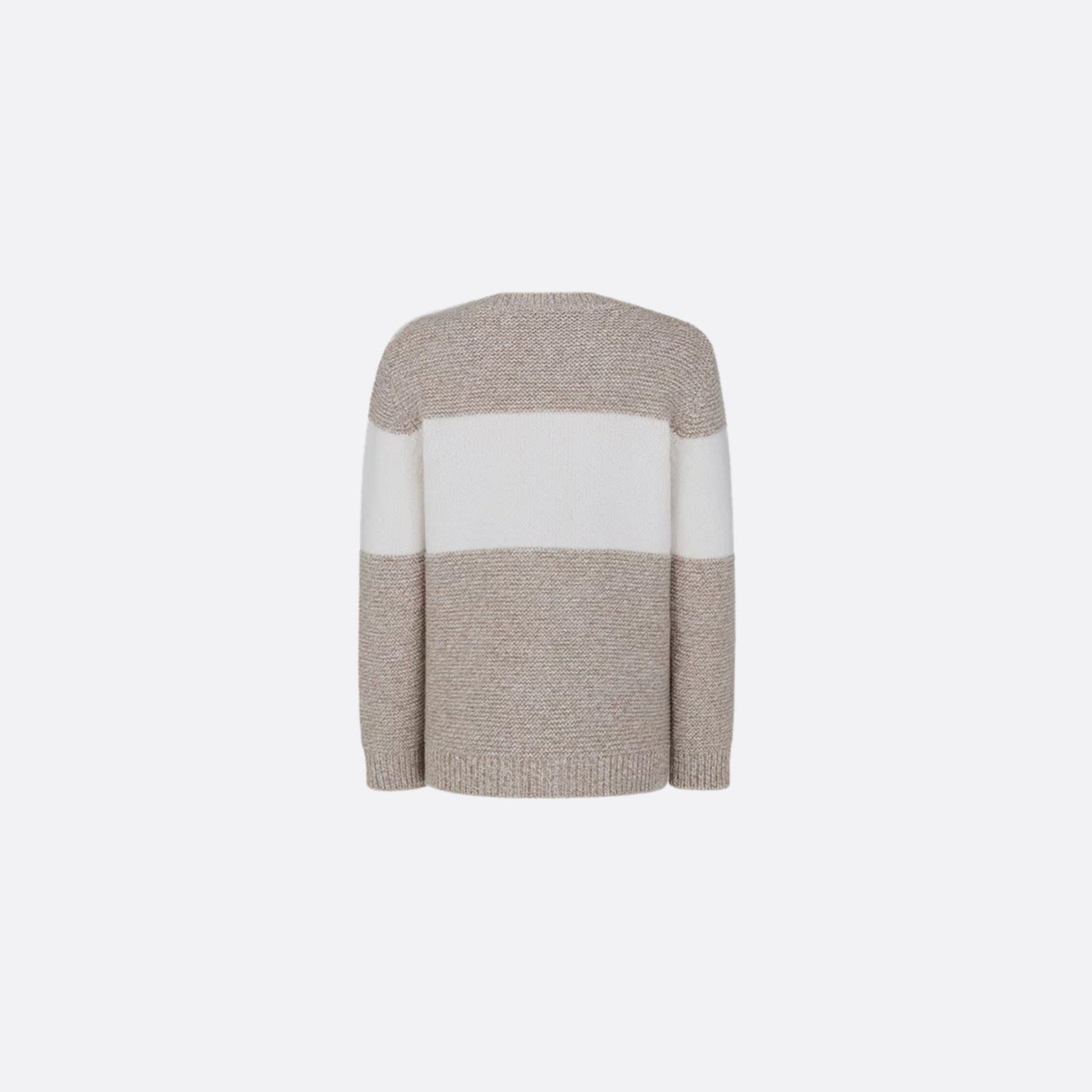 Dior Sweater Heathered Beige and Ivory Wool Tricot Knit and Cashmere, BackView