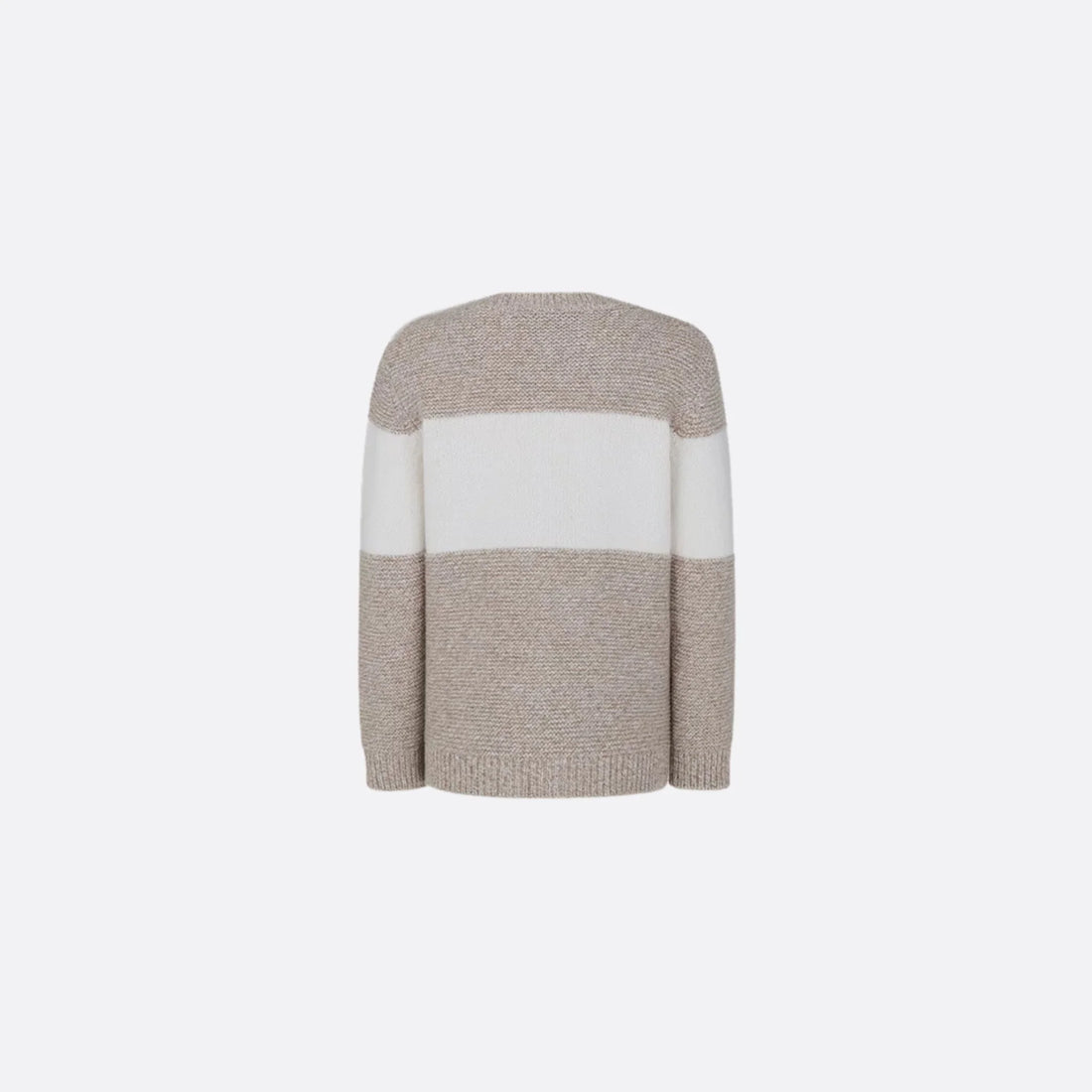Dior Sweater in Heathered Beige & Ivory Wool Cashmere Knit, Back