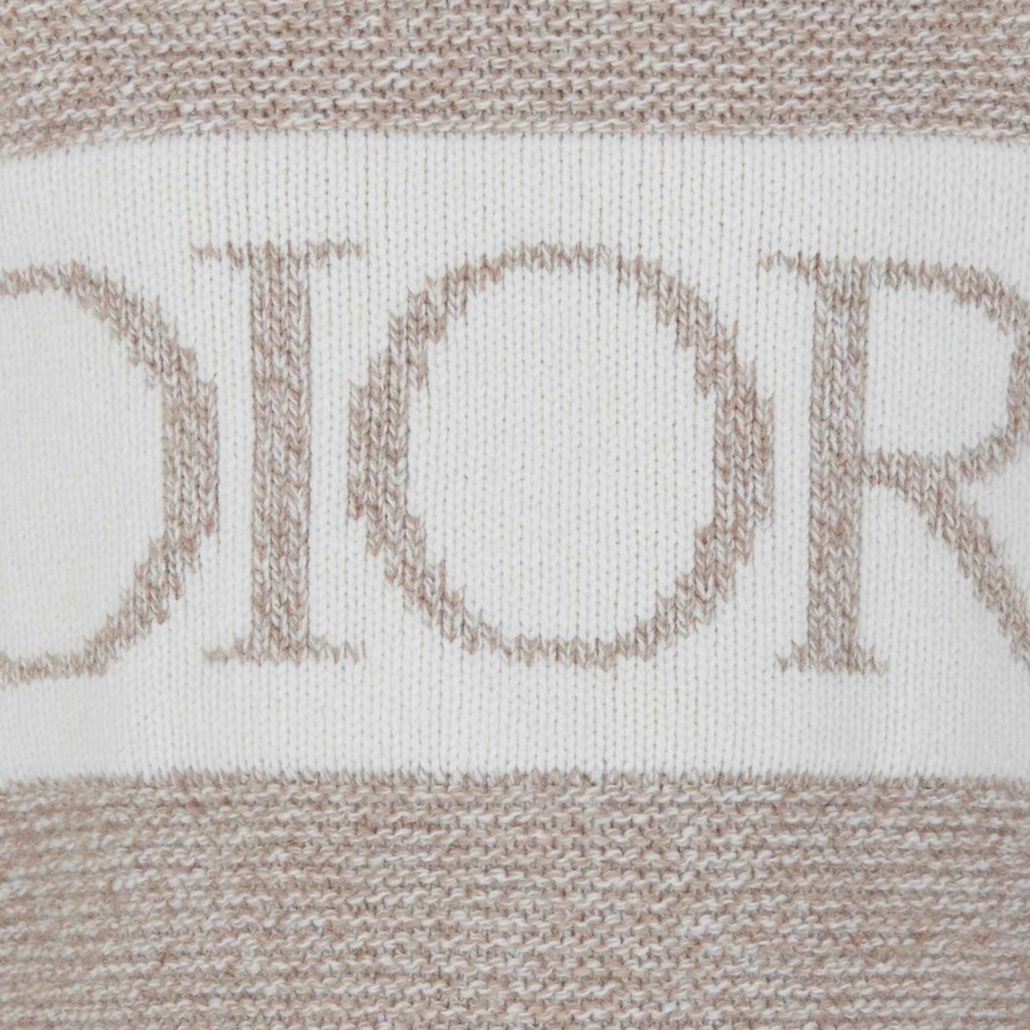 Dior Sweater Heathered Beige and Ivory Wool Tricot Knit and Cashmere, CloseView