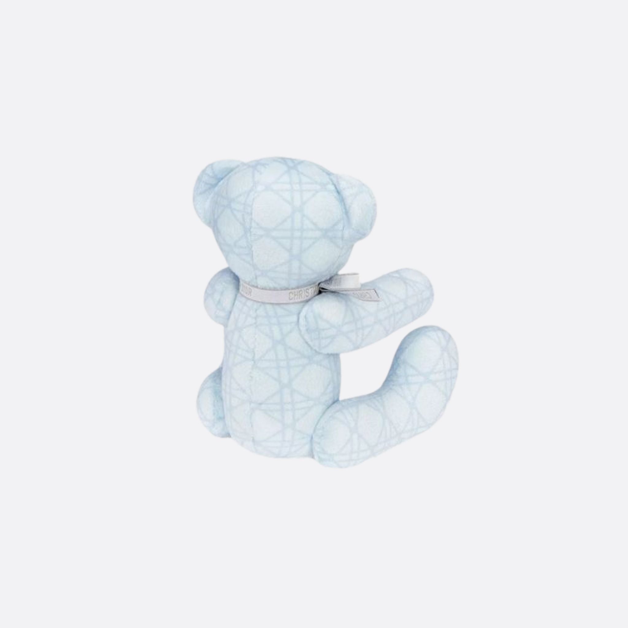 Dior Teddy Bear Light Blue Cannage Velvet, LightBlue, BackViews
