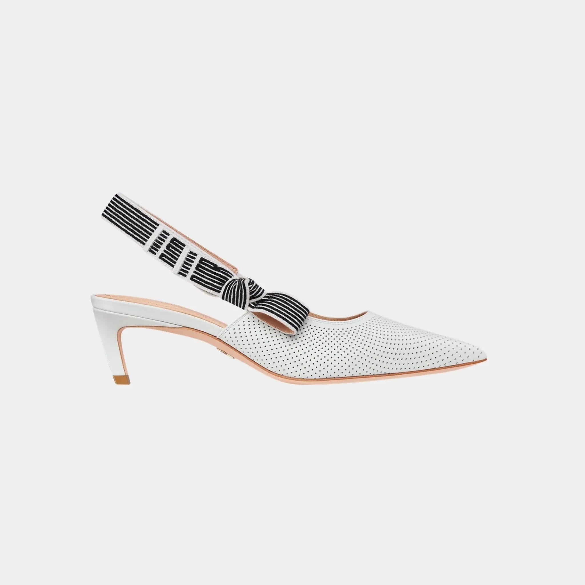 Dior Toujours Slingback Pump in Lambskin, White, Side