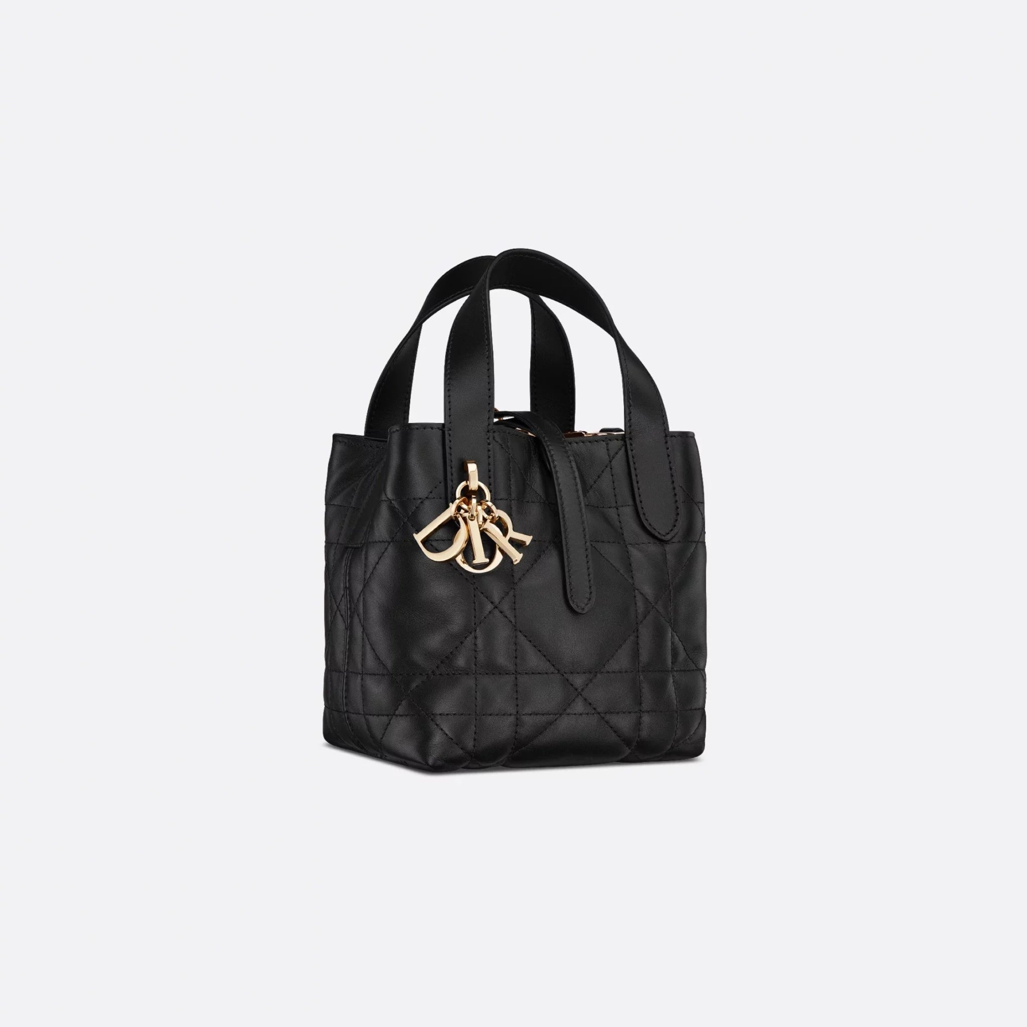Dior Toujours Vertical Nano Tote Bag, 
Black, Front
