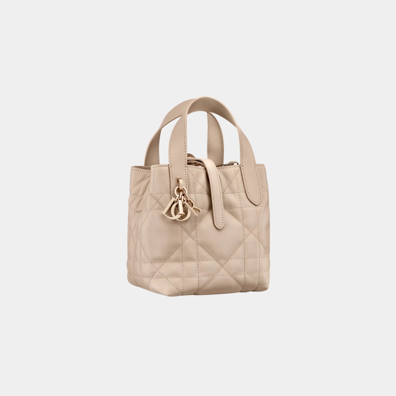 Dior Toujours Vertical Nano Tote Bag, Powder Beige, Front