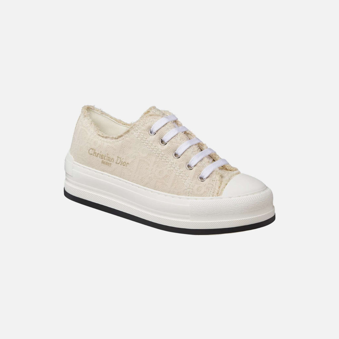 Dior Walk'n'Dior Sneaker In Cotton Embroidered With Oblique Motif, Front