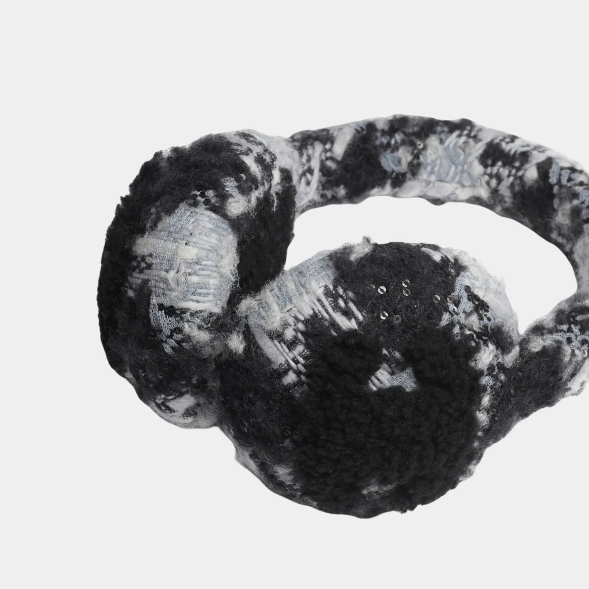 Earmuffs in Wool Tweed &amp; Sheepskin, Close