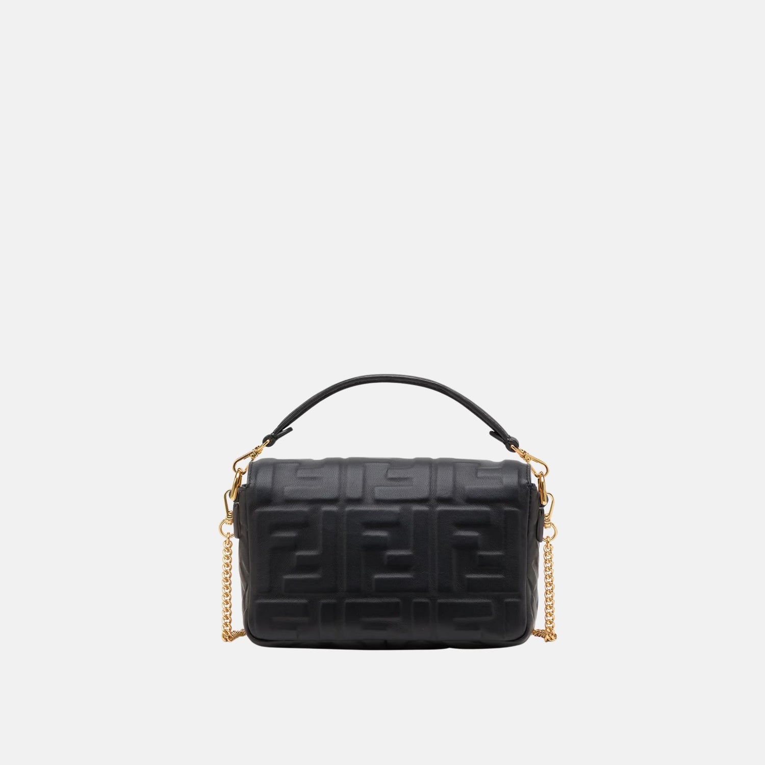 Fendi Baguette Mini Bag In Nappa Leather, Black, Back