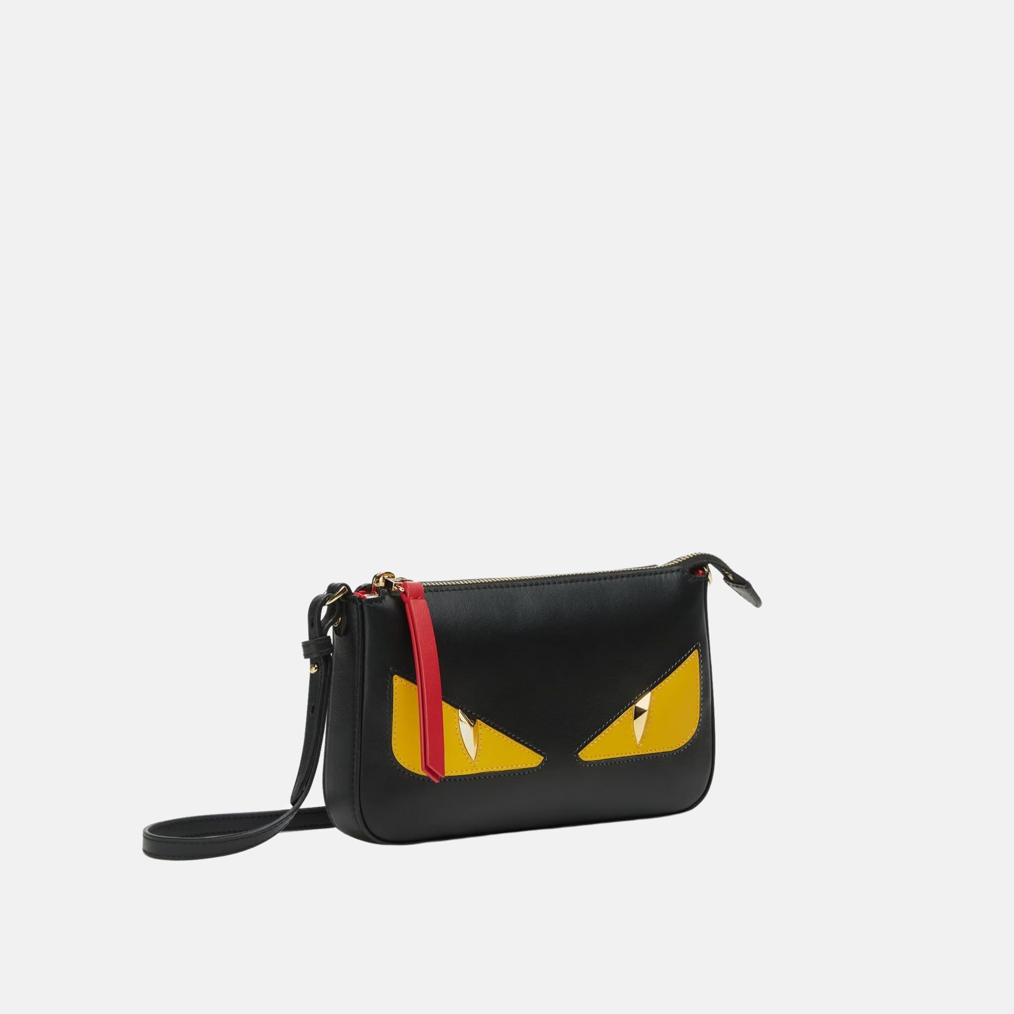 Fendi Baguette Pouch In Leather, Side