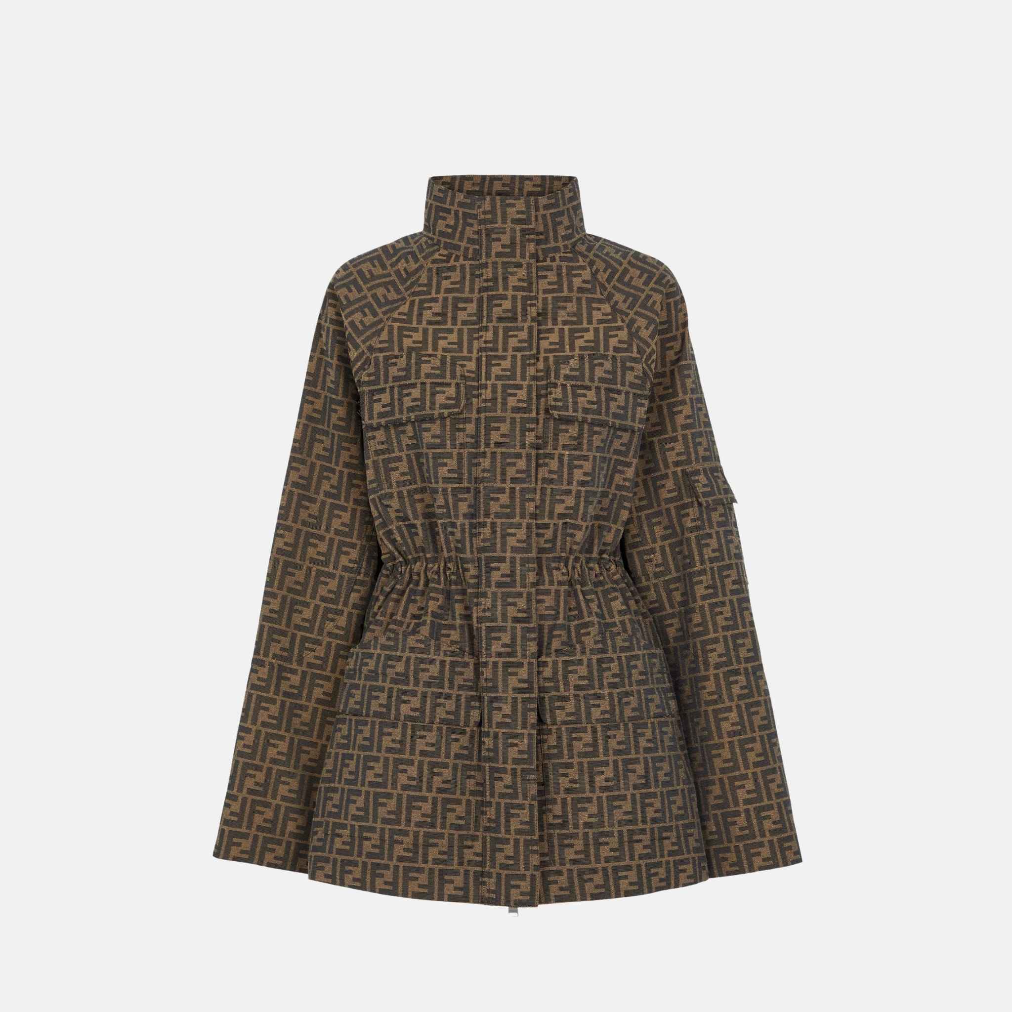 Fendi Blouson In Brown FF Canvas, Front