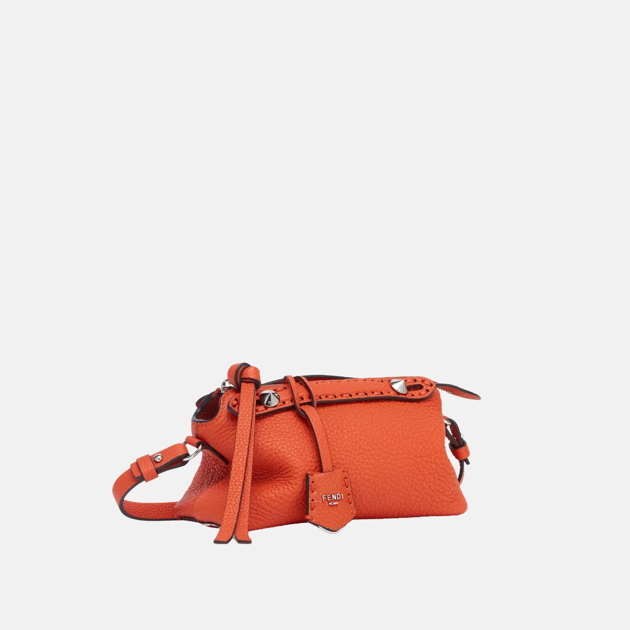 Fendi By The Way Selleria Mini Bag, Orange, Side