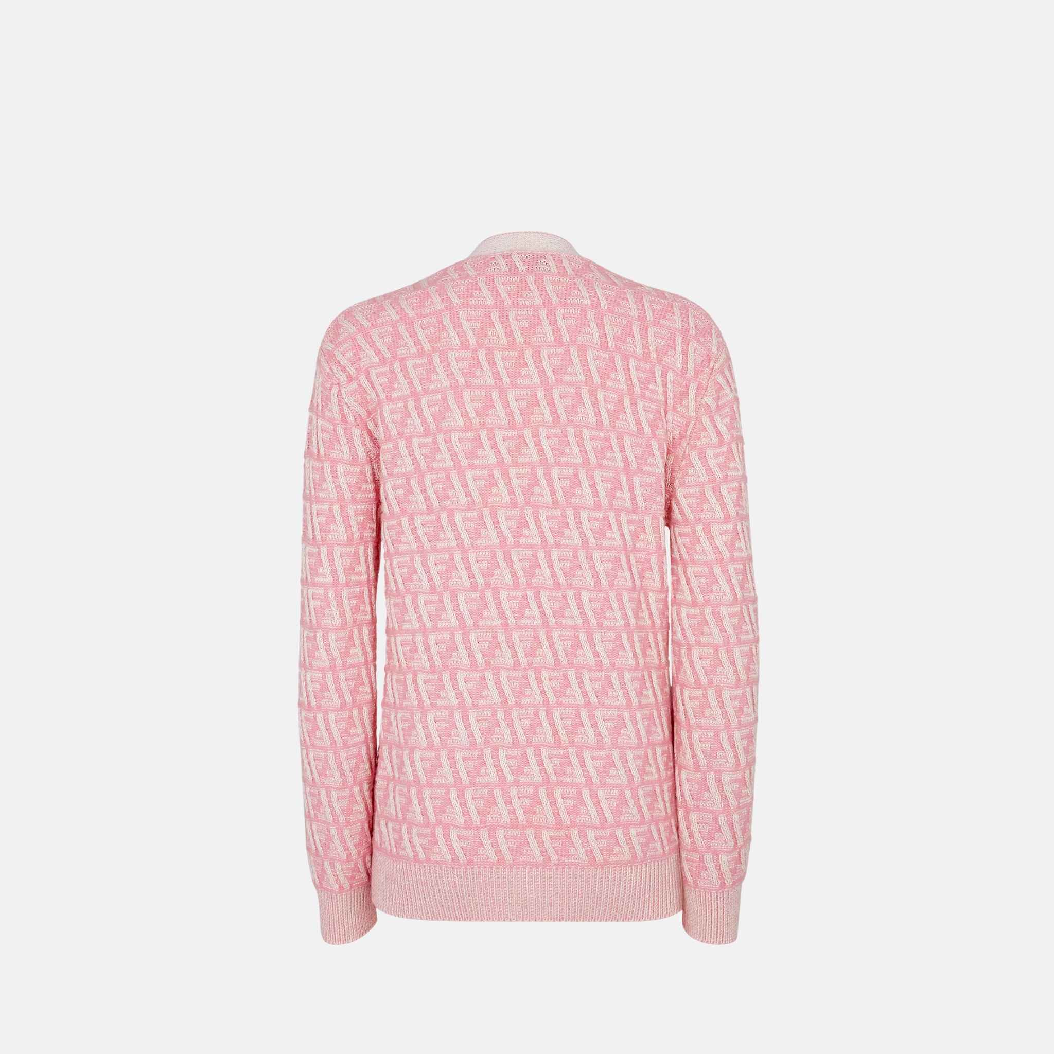 Fendi Cardigan In Lunar New Year Pink Cashmere And Wool, Back