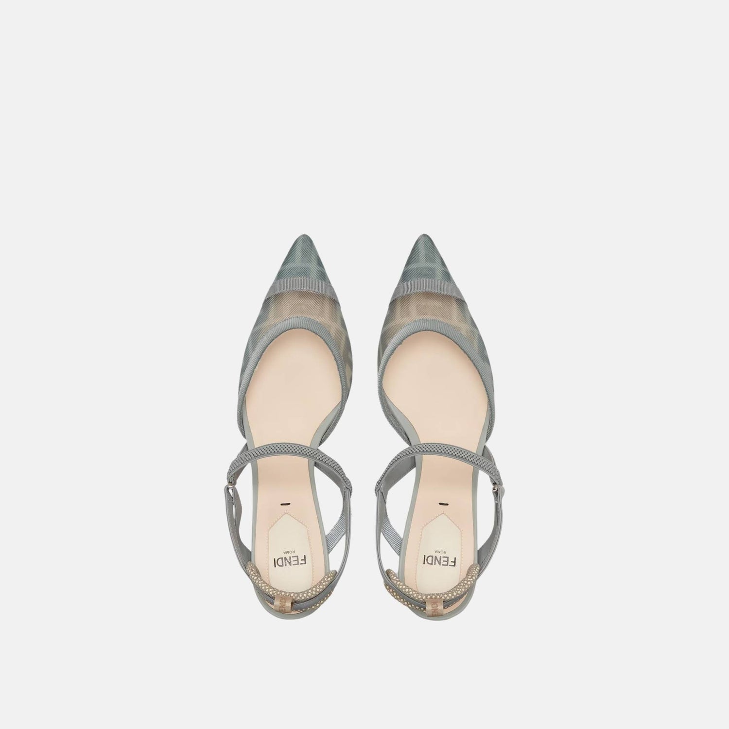 Fendi Colibri Lite Medium Heeled Slingbacks, Green, Top