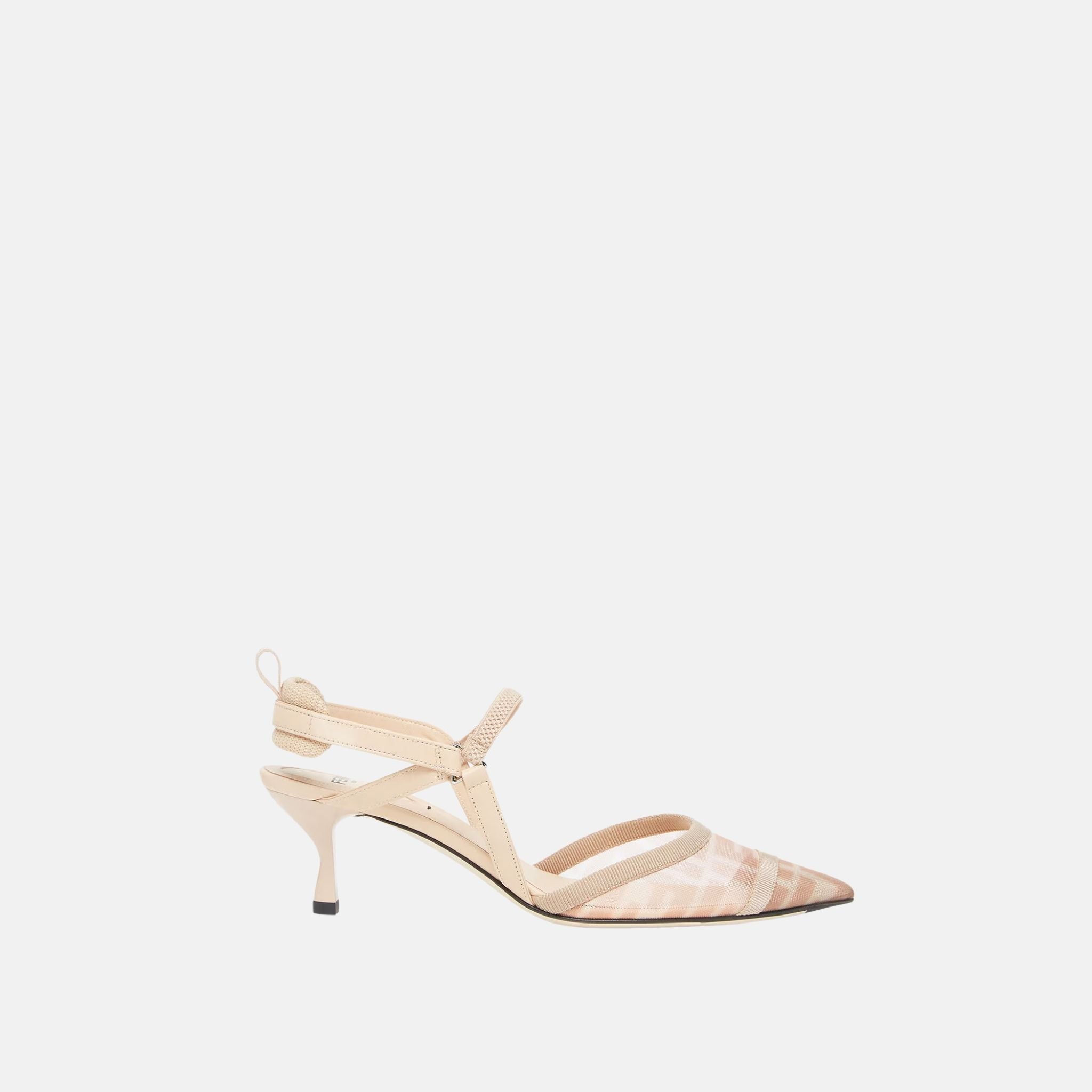 Fendi Colibri Lite Medium Heeled Slingbacks, Pink, Side