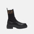 Fendi Domino Biker Boots In Black Leather, Side