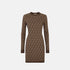 Fendi Dress In Brown FF Cotton Short, Front