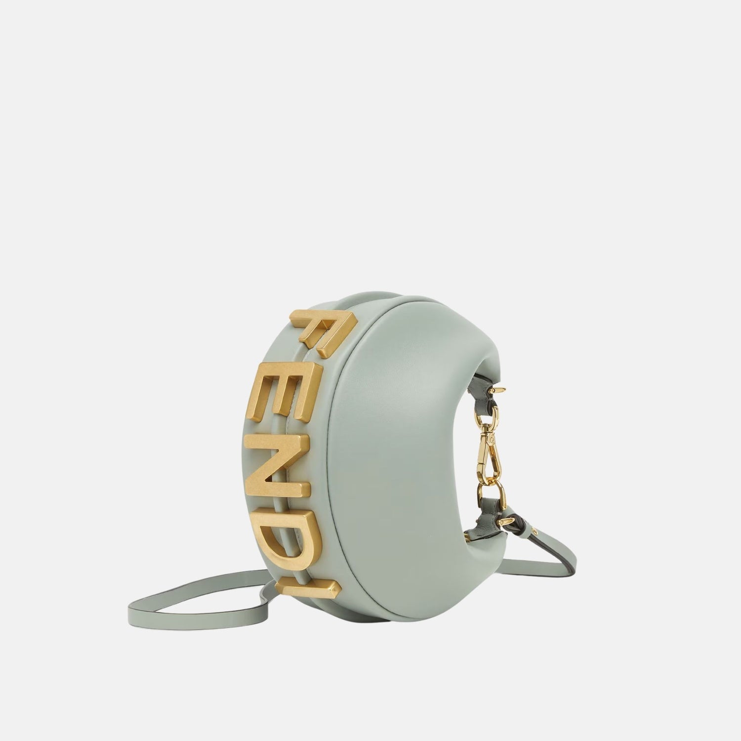 Fendi Fendigraphy Mini Bag In Leather, Green, Side