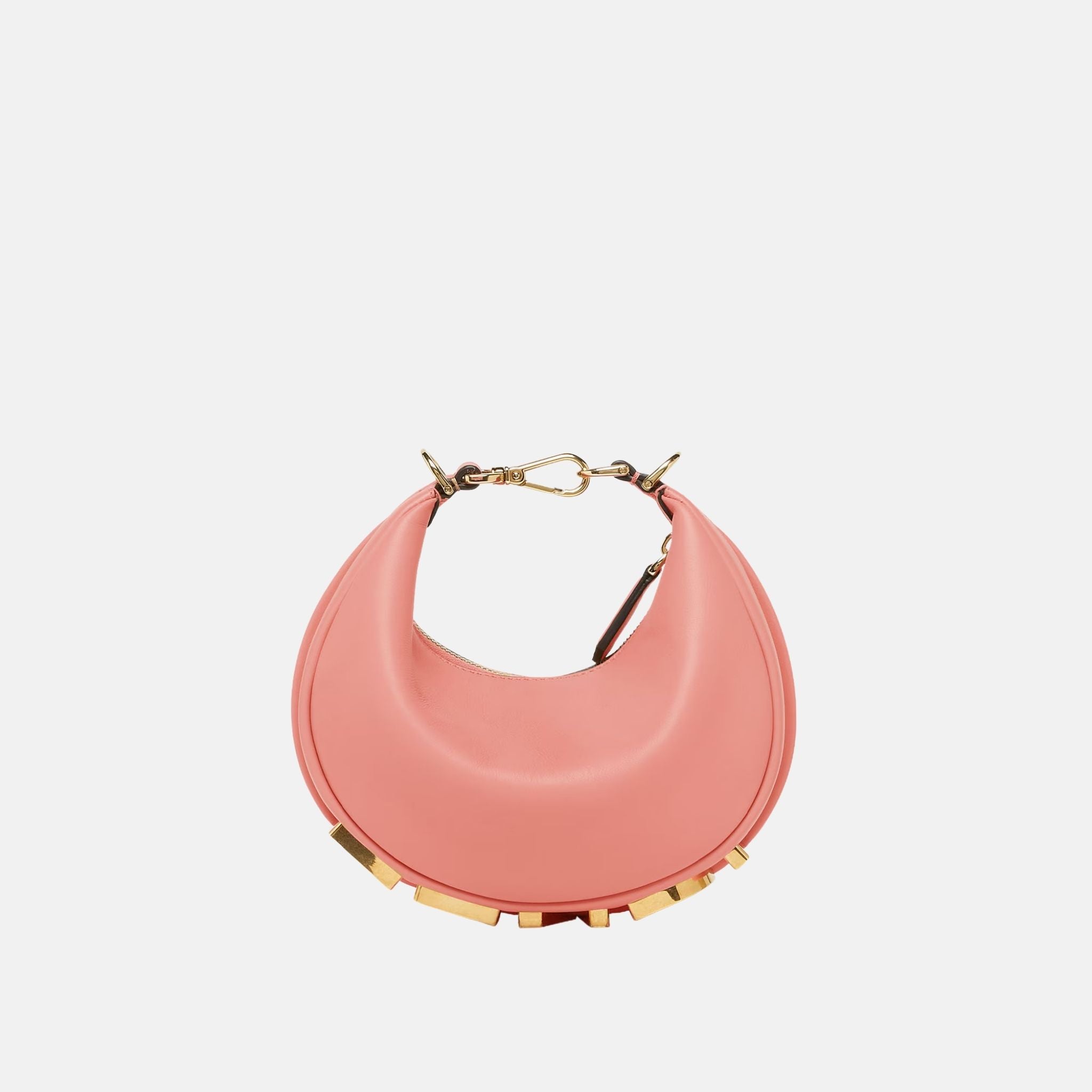 Fendi Fendigraphy Mini Bag In Leather, Pink, Front