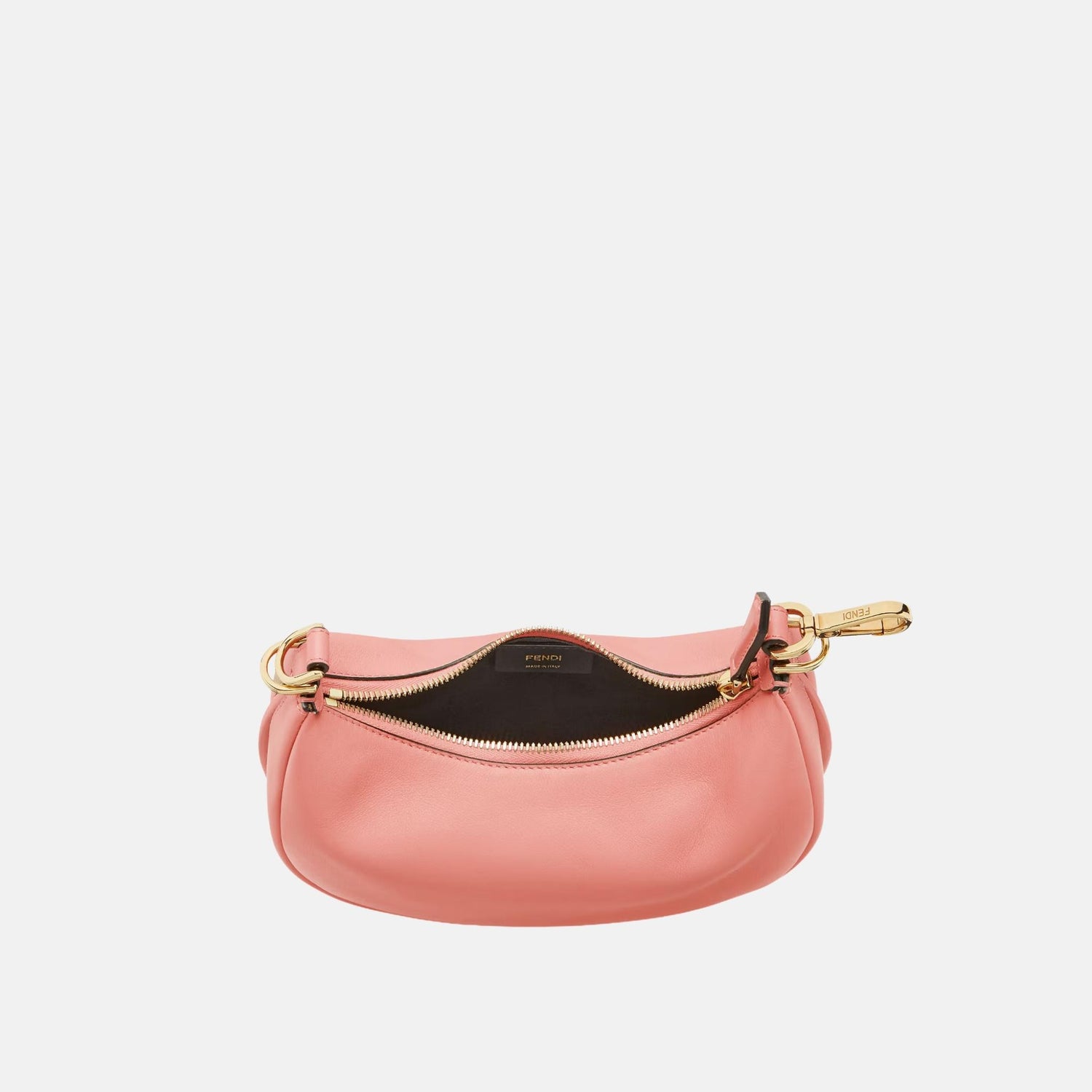 Fendi Fendigraphy Mini Bag In Leather, Pink, Inside