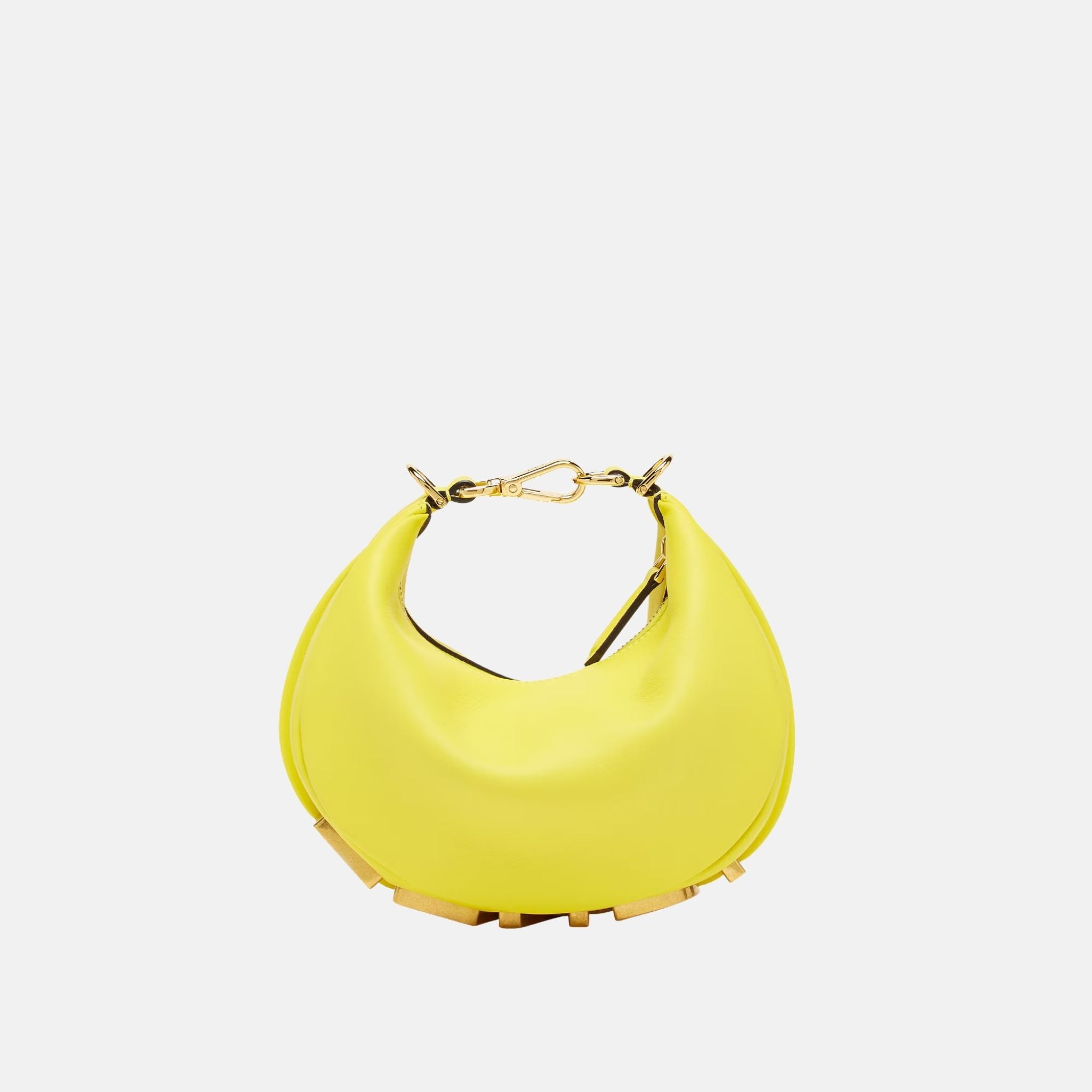 Fendi Fendigraphy Mini Bag In Leather, Yellow, Front