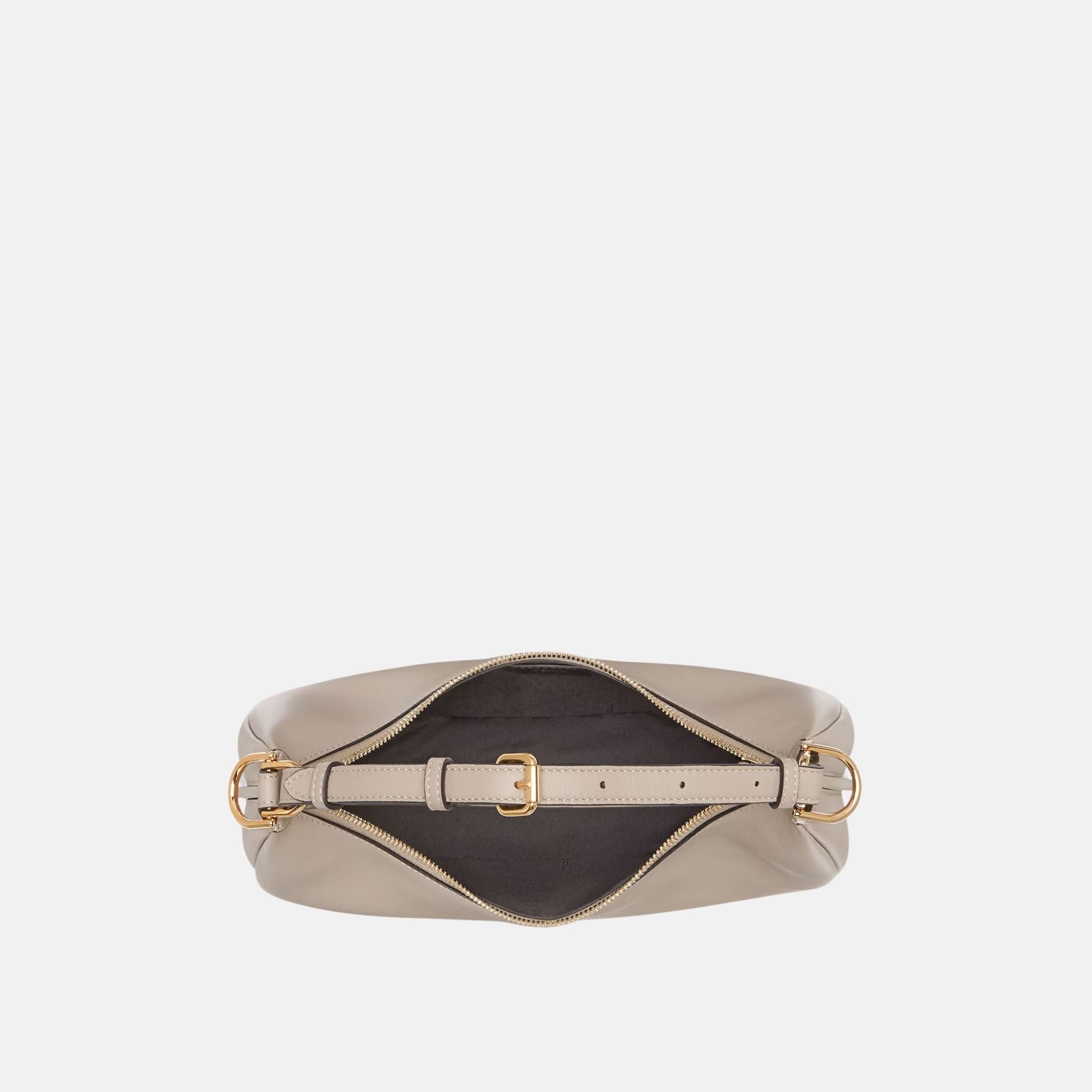 Fendi Fendigraphy Small Bag In Leather, Dove Grey, Inside