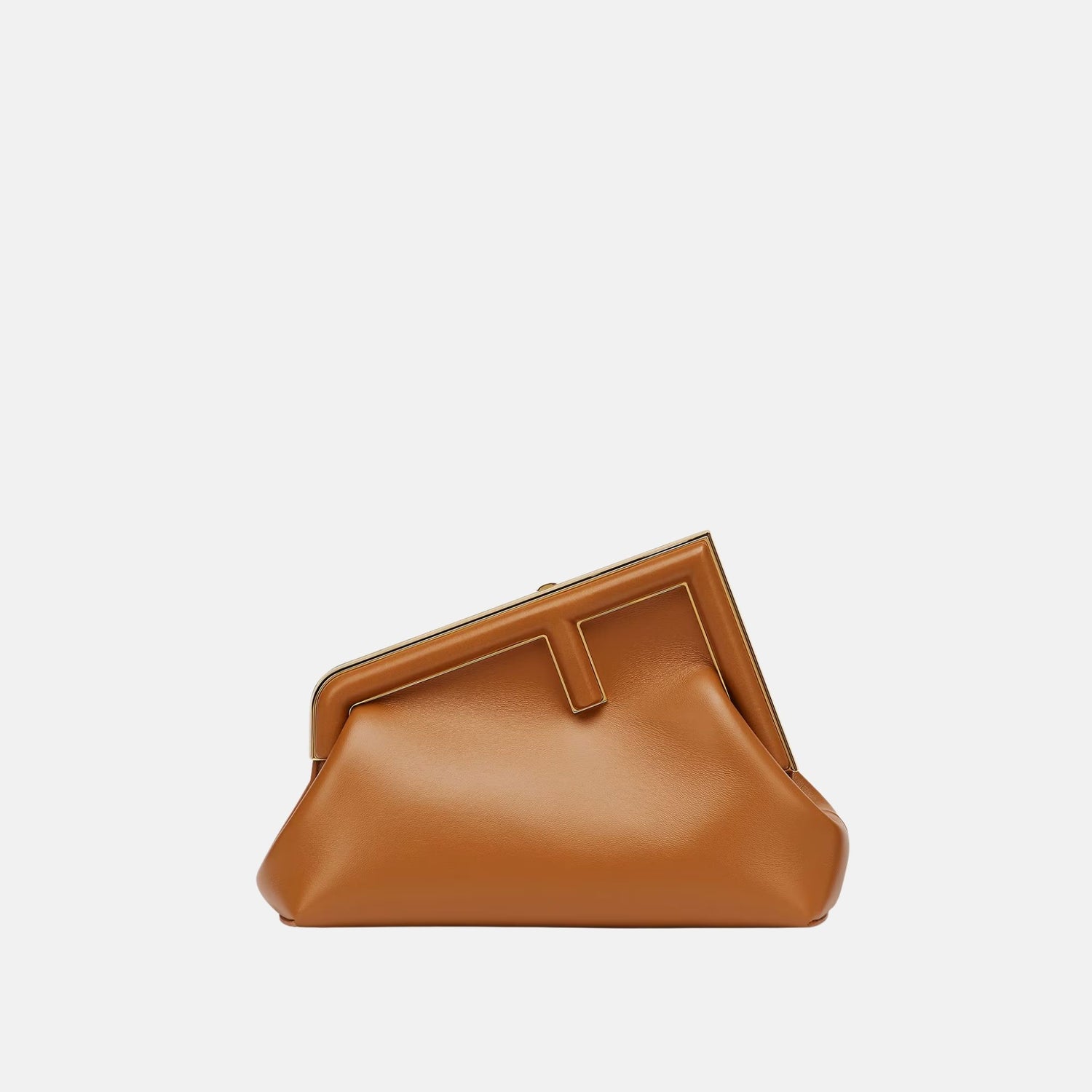 Fendi First Small Bag In Leather, Brown, Front