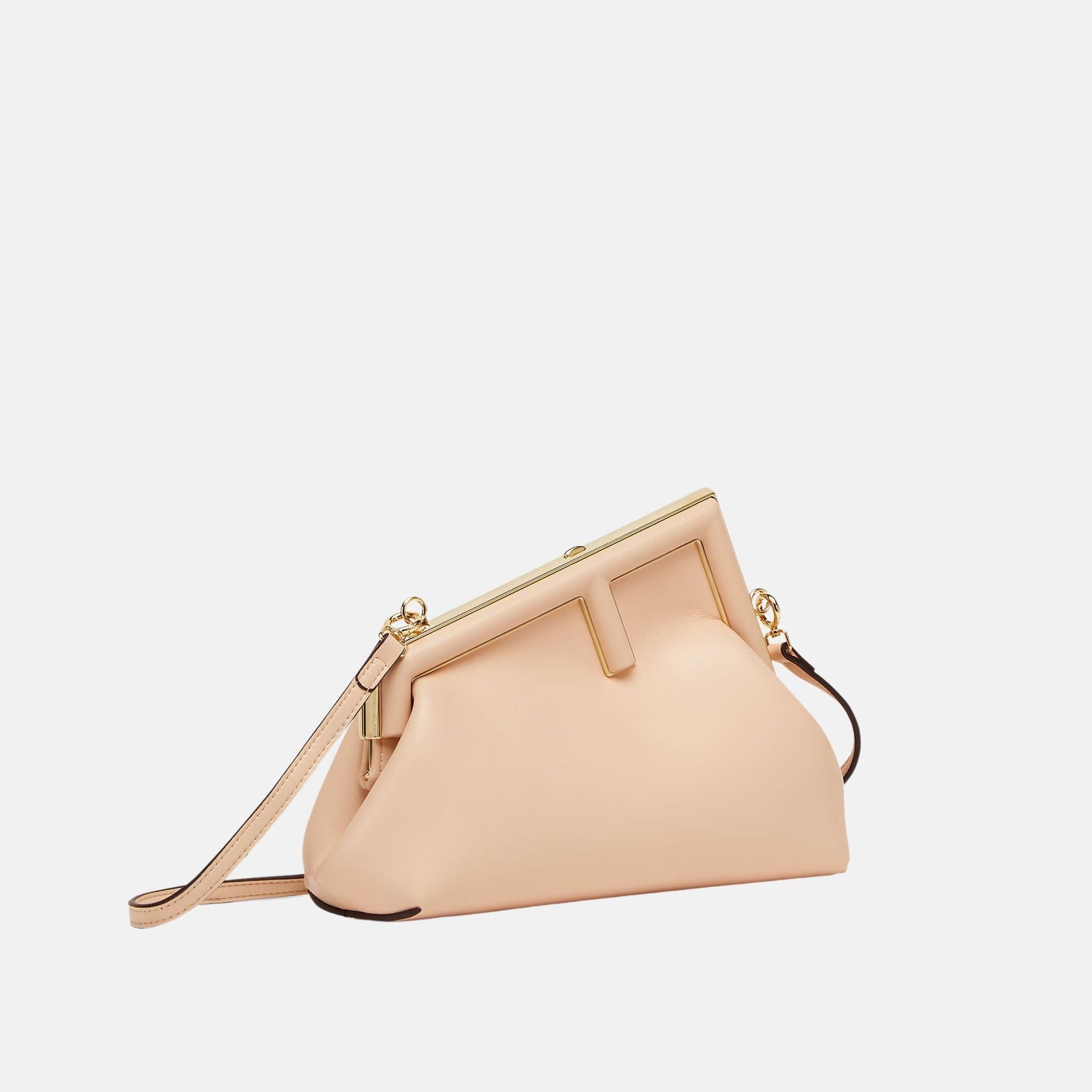 Fendi First Small Bag In Leather, Pink, Side