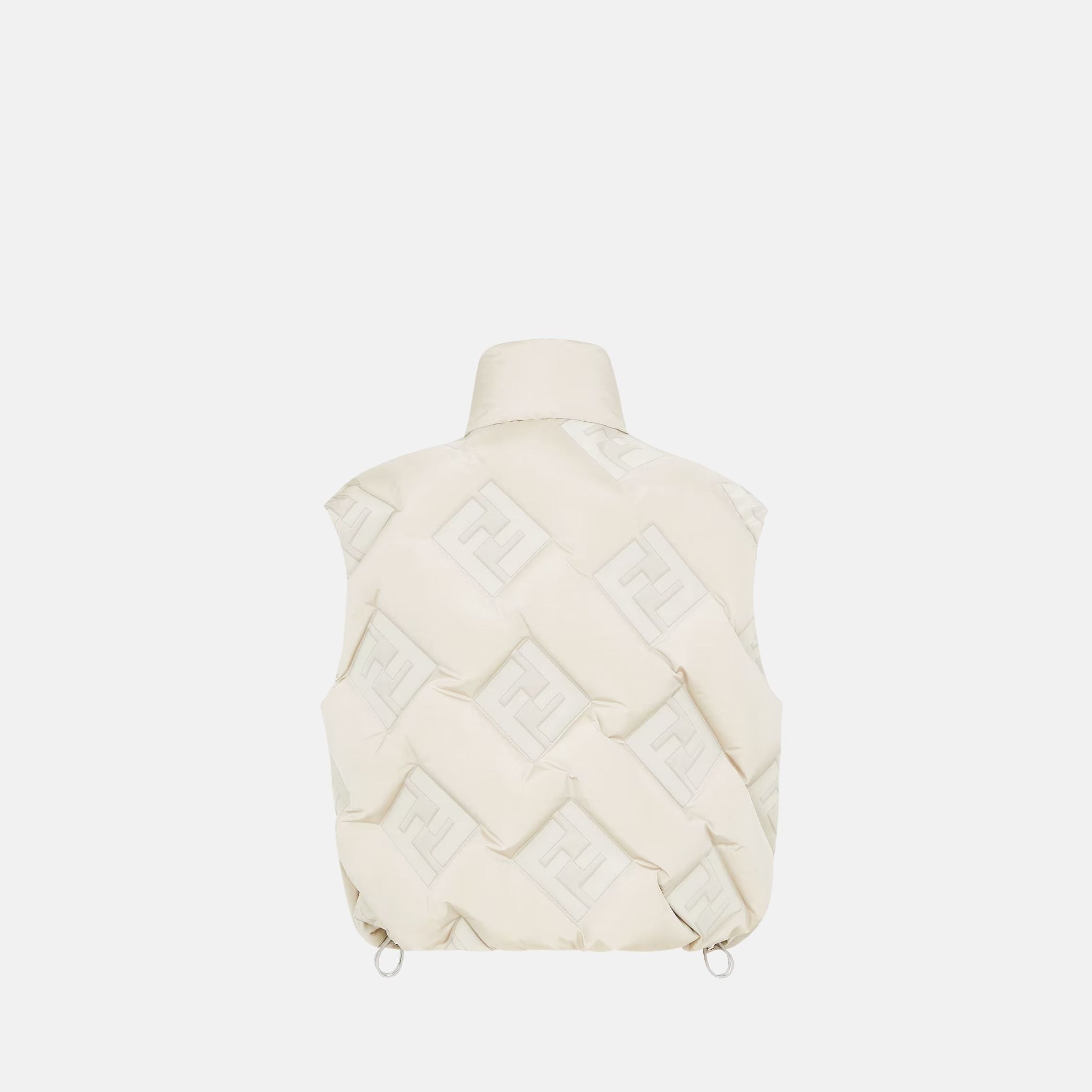 Fendi Gilet In White FF Tech Fabric, Back