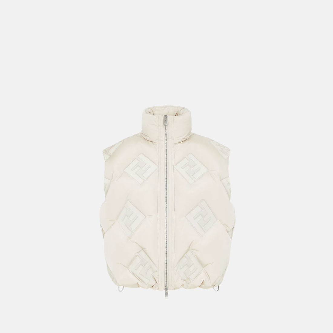 Fendi Gilet In White FF Tech Fabric, Front