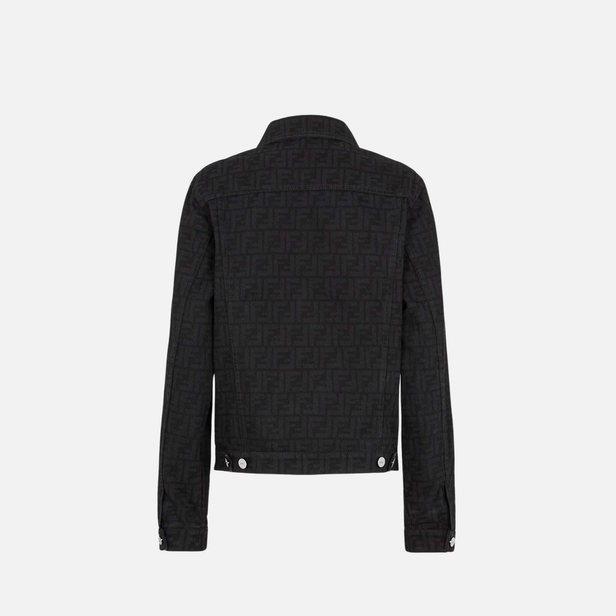 Fendi Jacket In Black FF Denim, Back