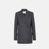 Fendi Jacket In Grey Pinstriped Wool Blazer, Front