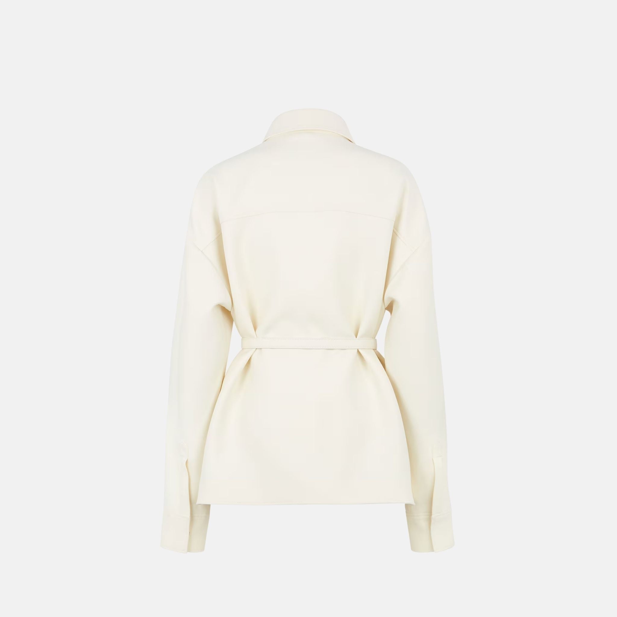 Fendi Jacket In Wool And Silk Go To, WHite, Back