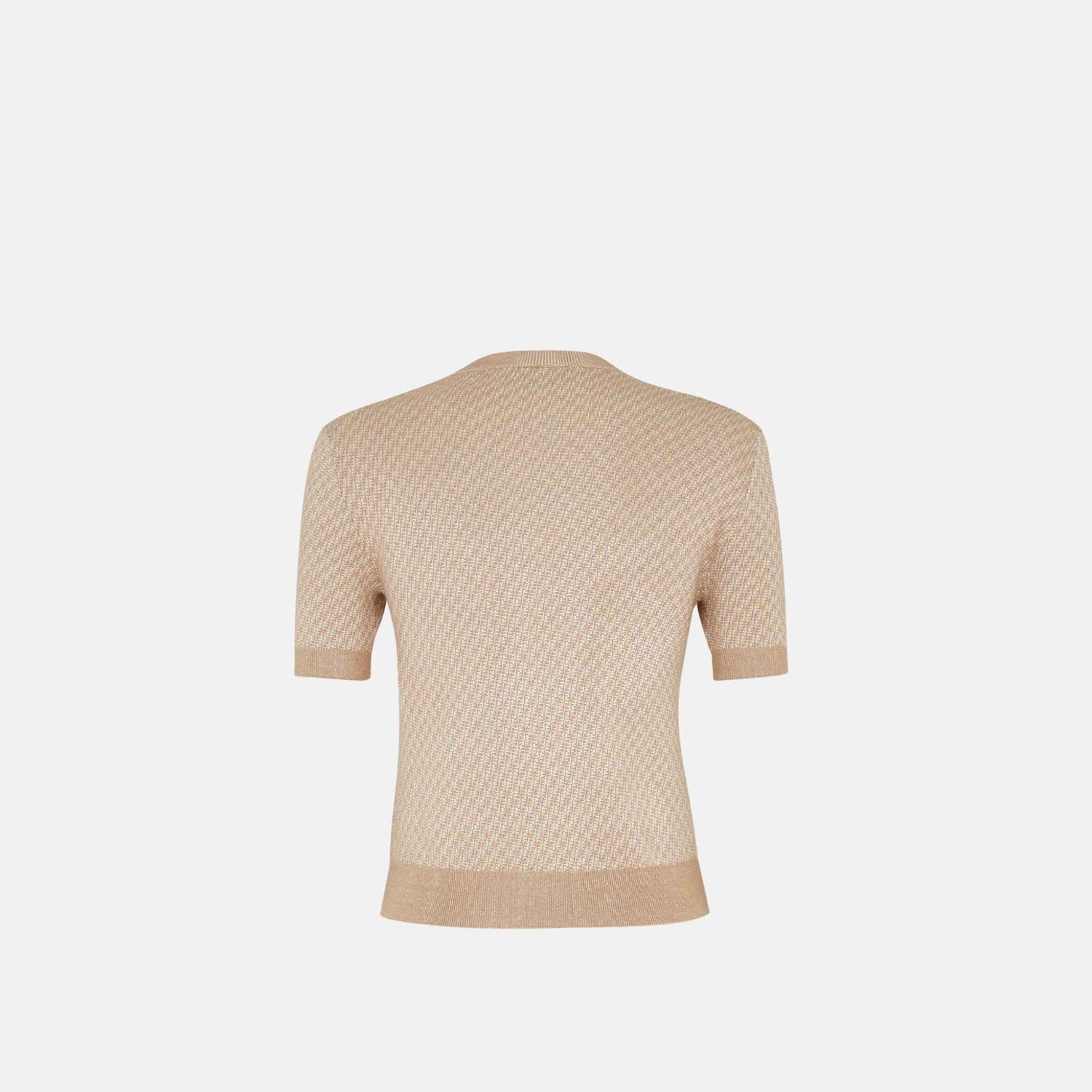 Fendi Jumper In FF Silk And Wool, Brown, Back