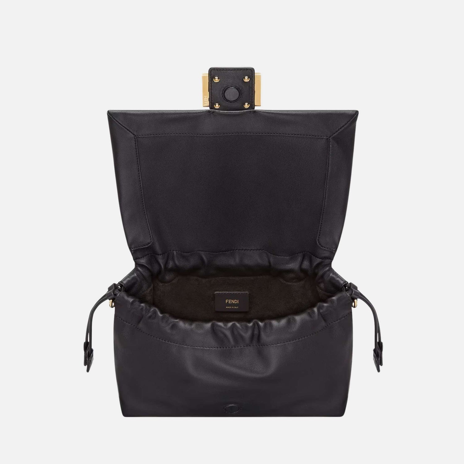 Fendi Mamma Baguette Medium Bag, Black, Inside