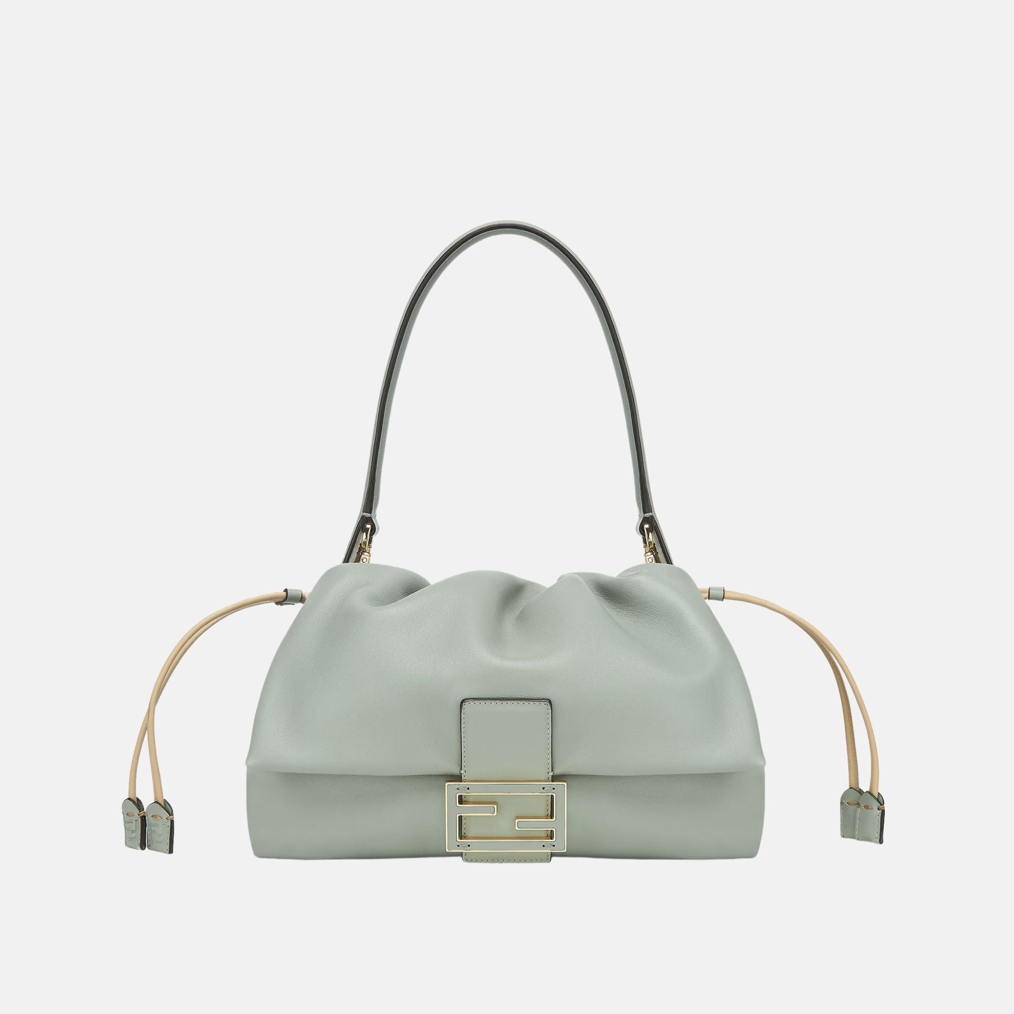 Fendi Mamma Baguette Medium Bag, Macha Green, Front