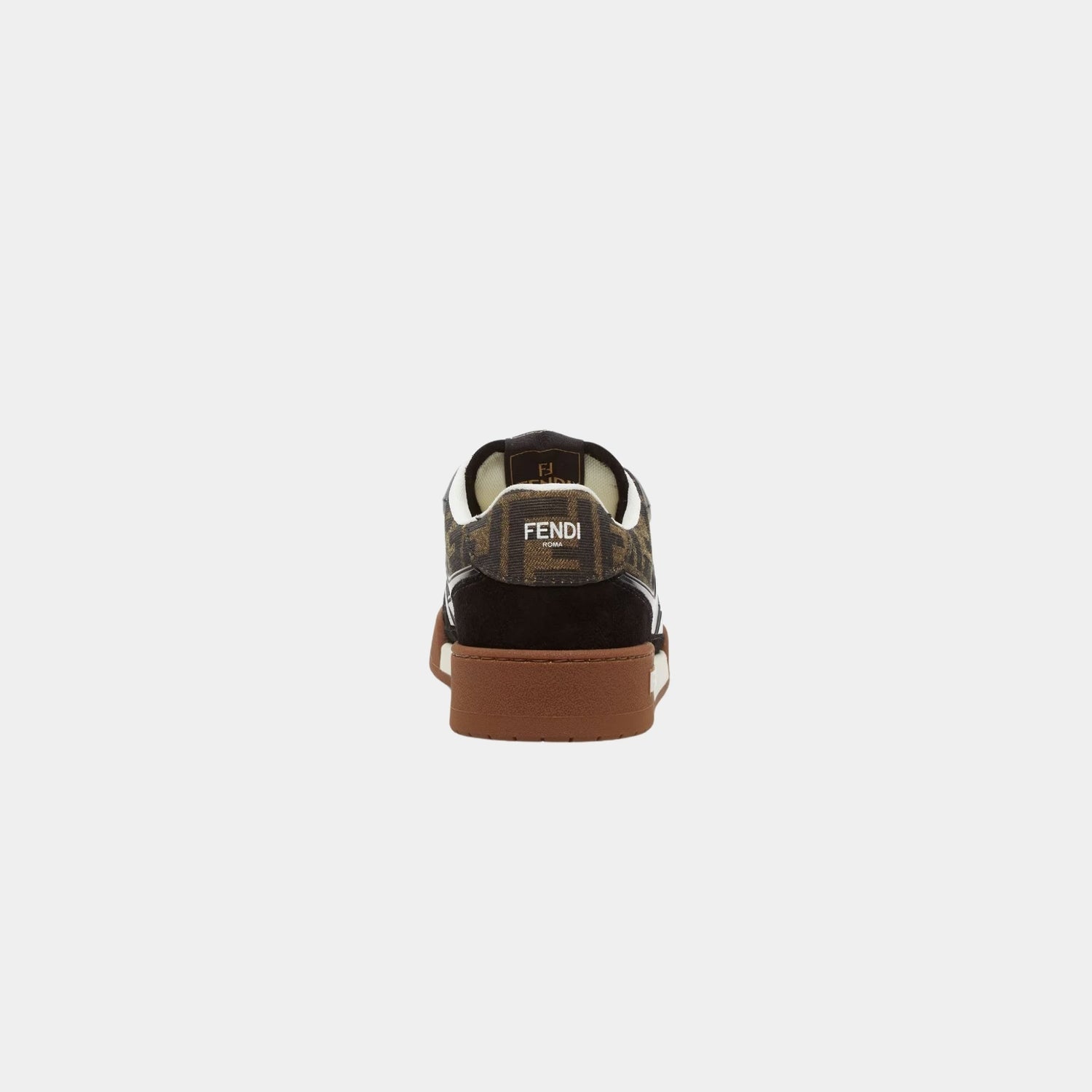 Fendi Match Canvas Low-Tops Suede With Suede, Black, Back