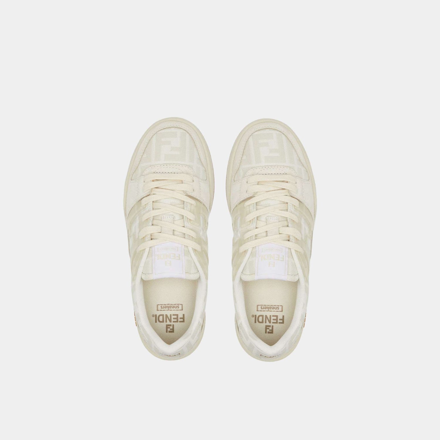 Fendi Match Canvas Low-Tops Suede With Suede, White, Top