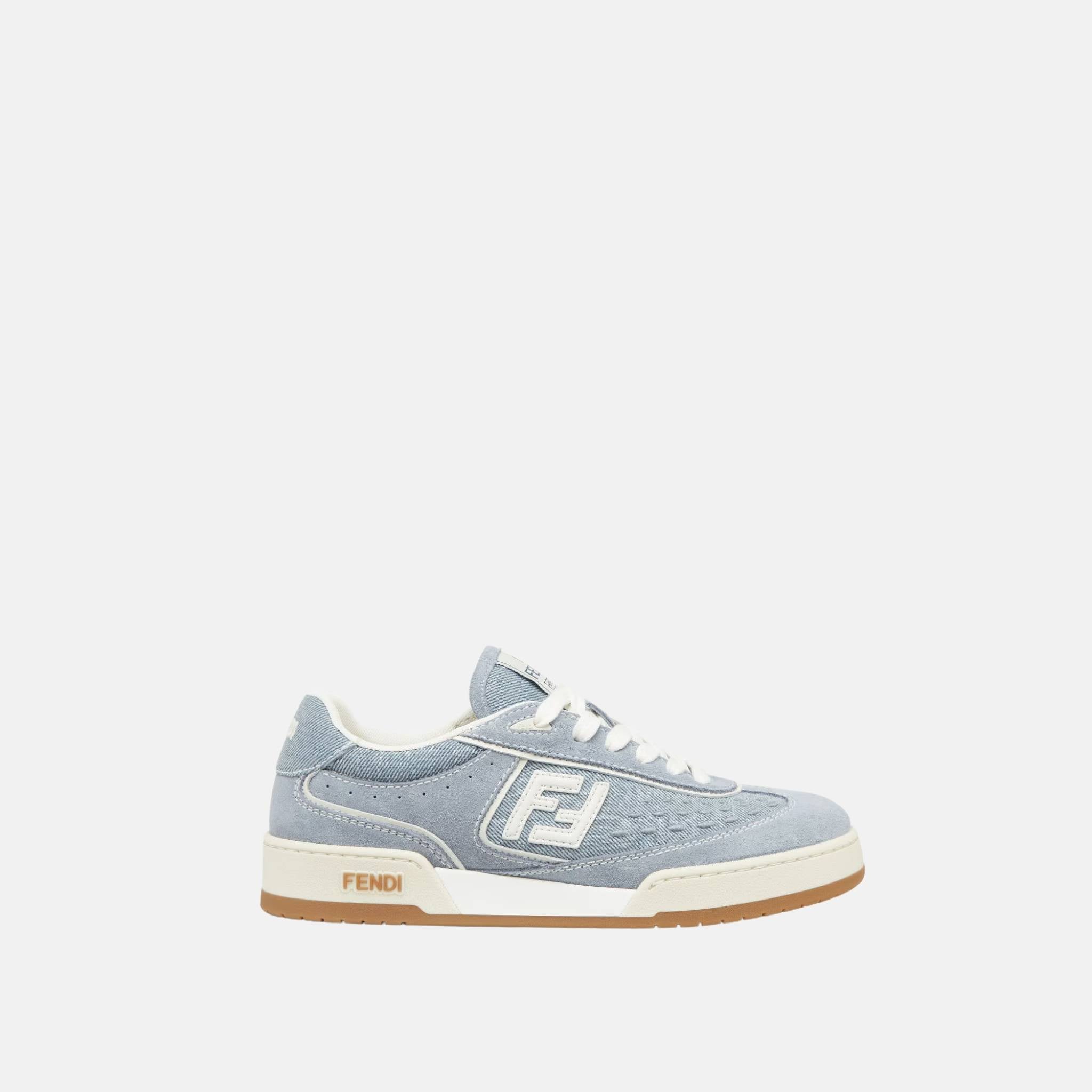 Match Low Tops In Denim Fabric And Suede, Side