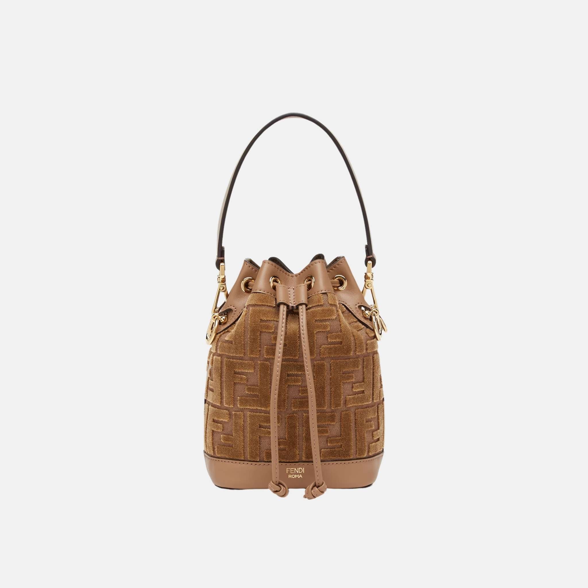 Fendi Mon Tresor Bucket Bag, Beige, Front