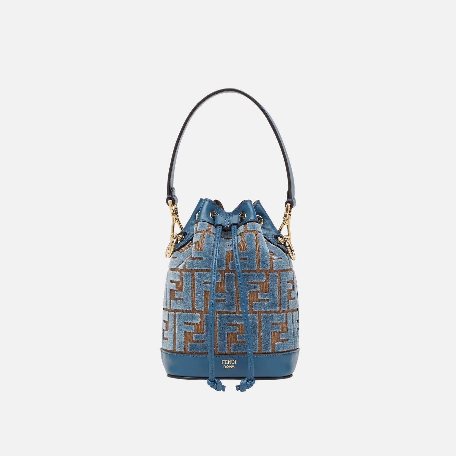 Fendi Mon Tresor Bucket Bag, Blue, Front