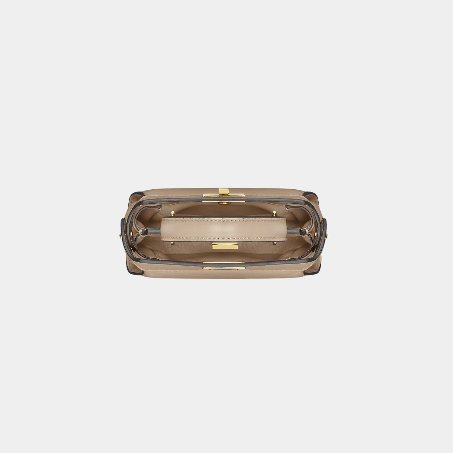 Fendi Nano Peekaboo Nappa Leather Bag, Dove Grey, Top