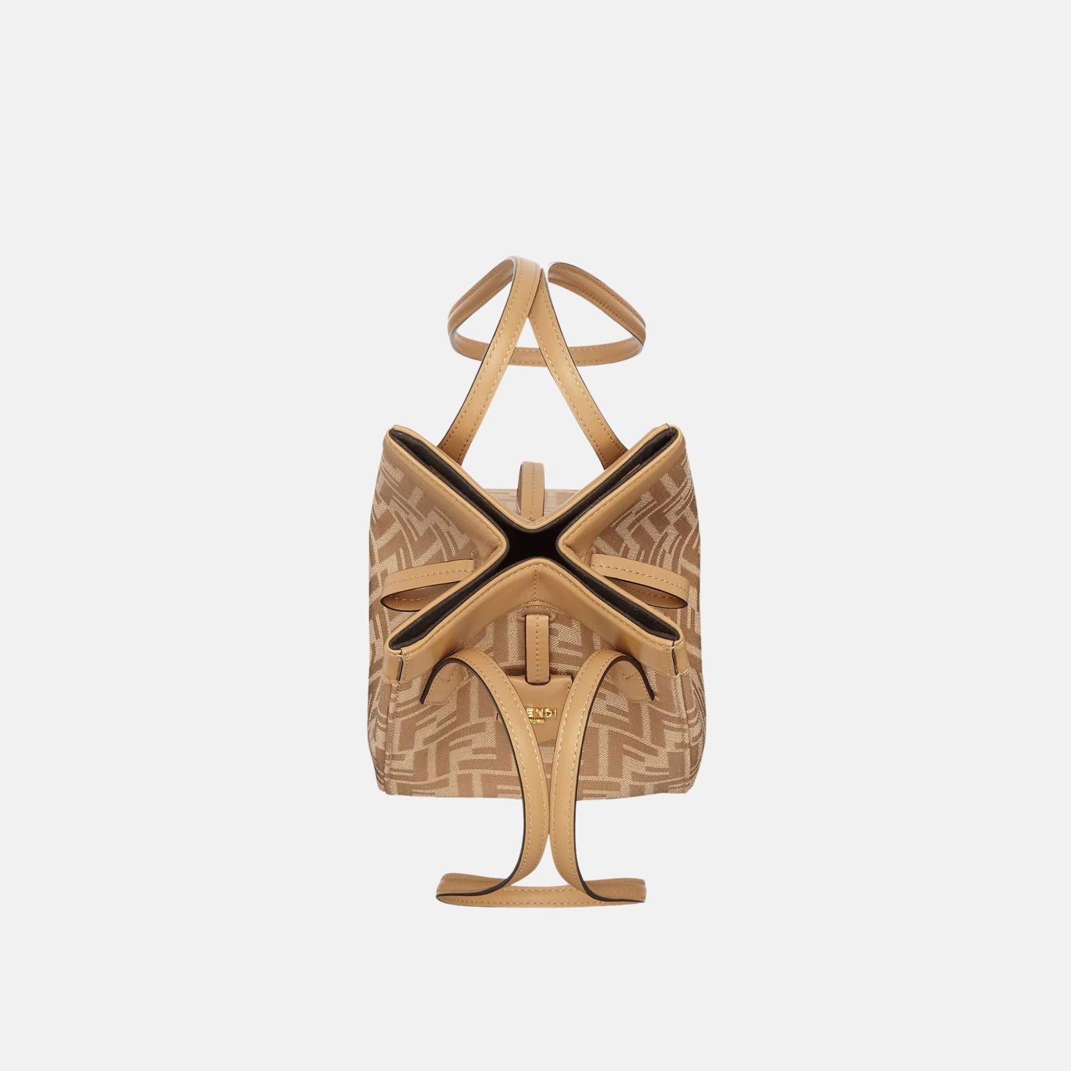 Fendi Origami Mini Bag In Fabric, Beige, Inside