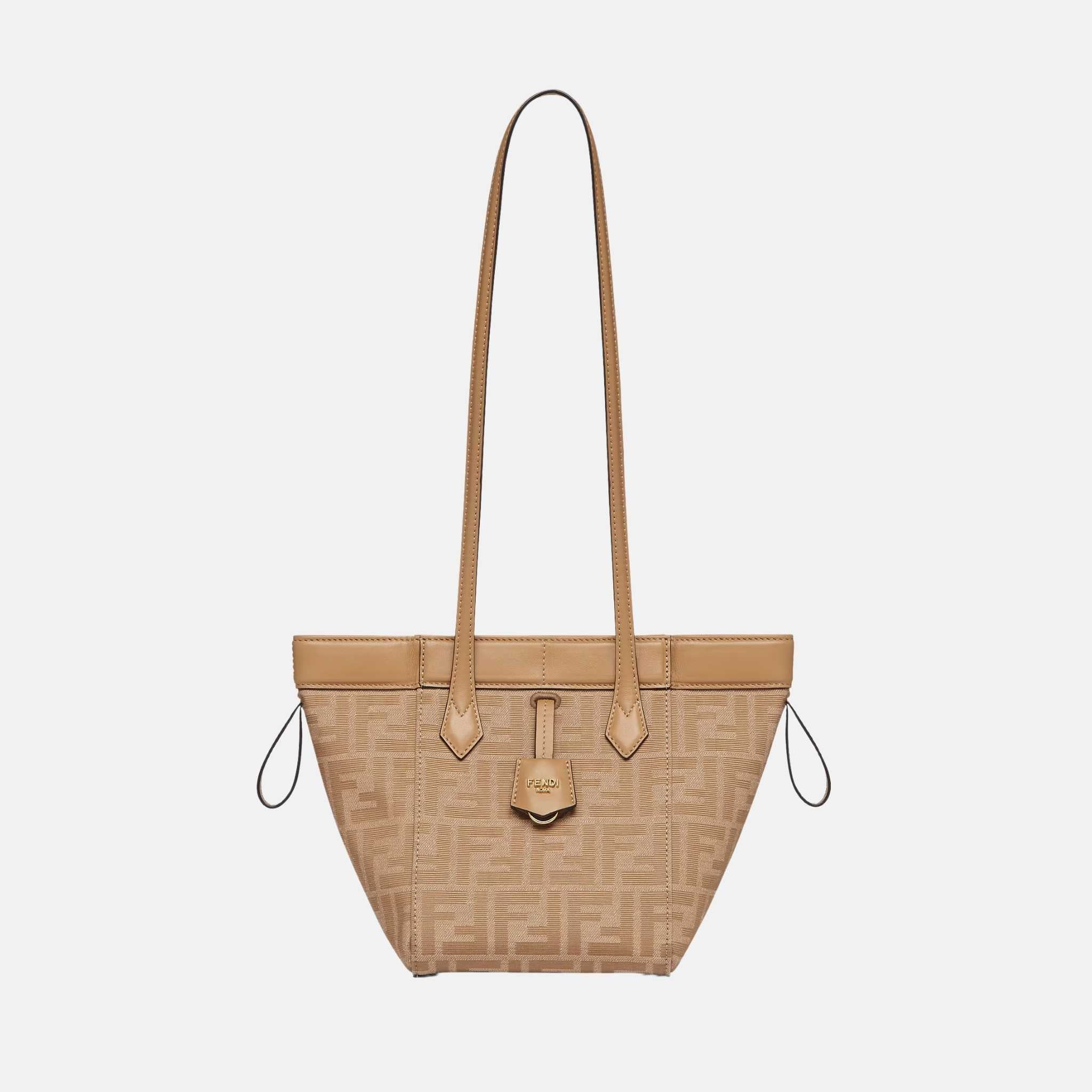 Fendi Origami Mini Bag In Fabric, Beige, Side