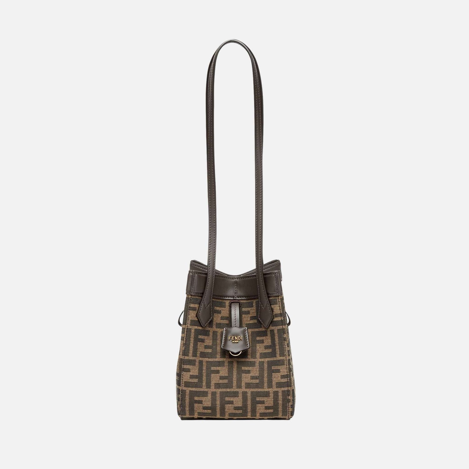 Fendi Origami Mini Bag In Fabric, Brown, Front